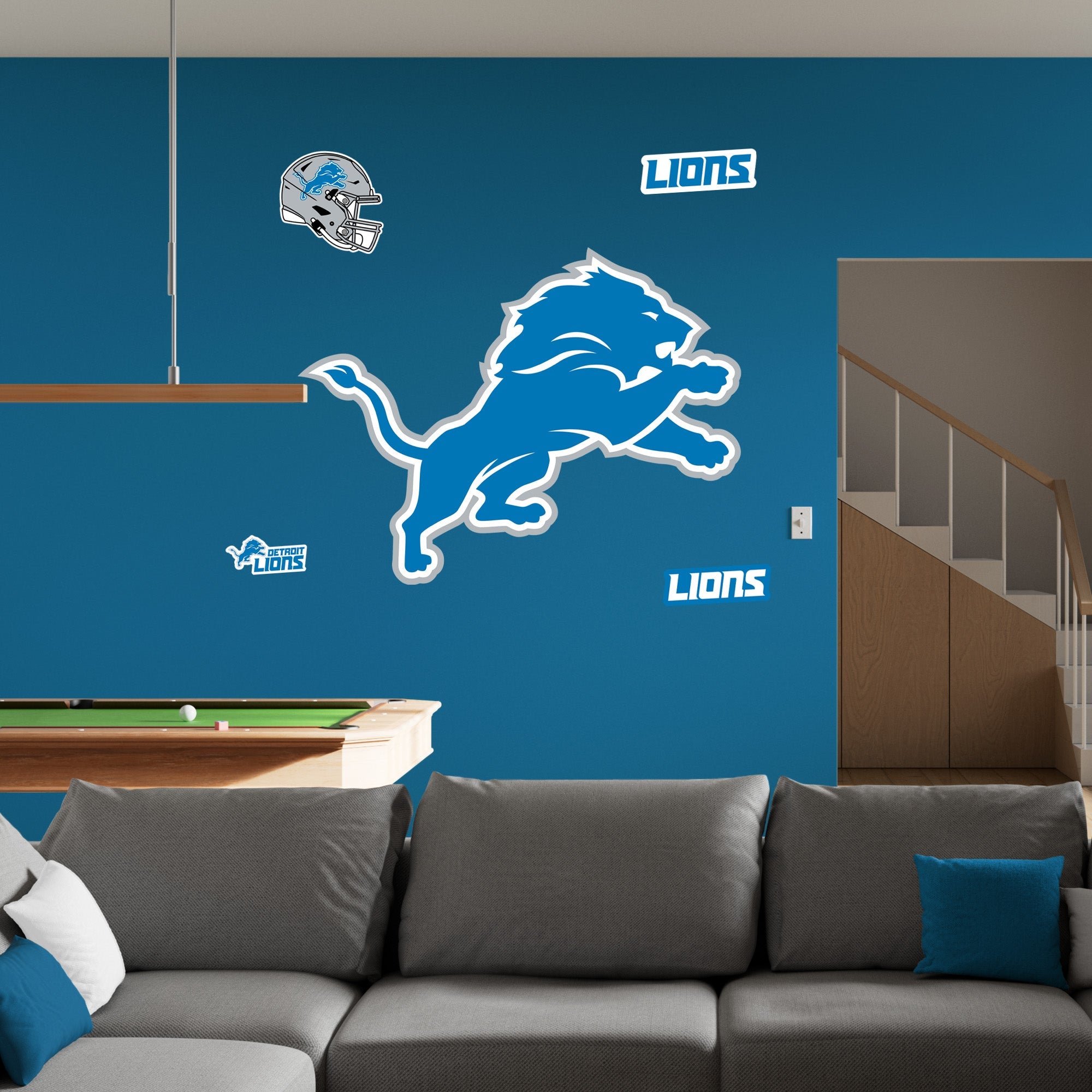 Detroit Lions - RealBig Logo Collection - Official NFL - Reusable Vinyl Wall Decals