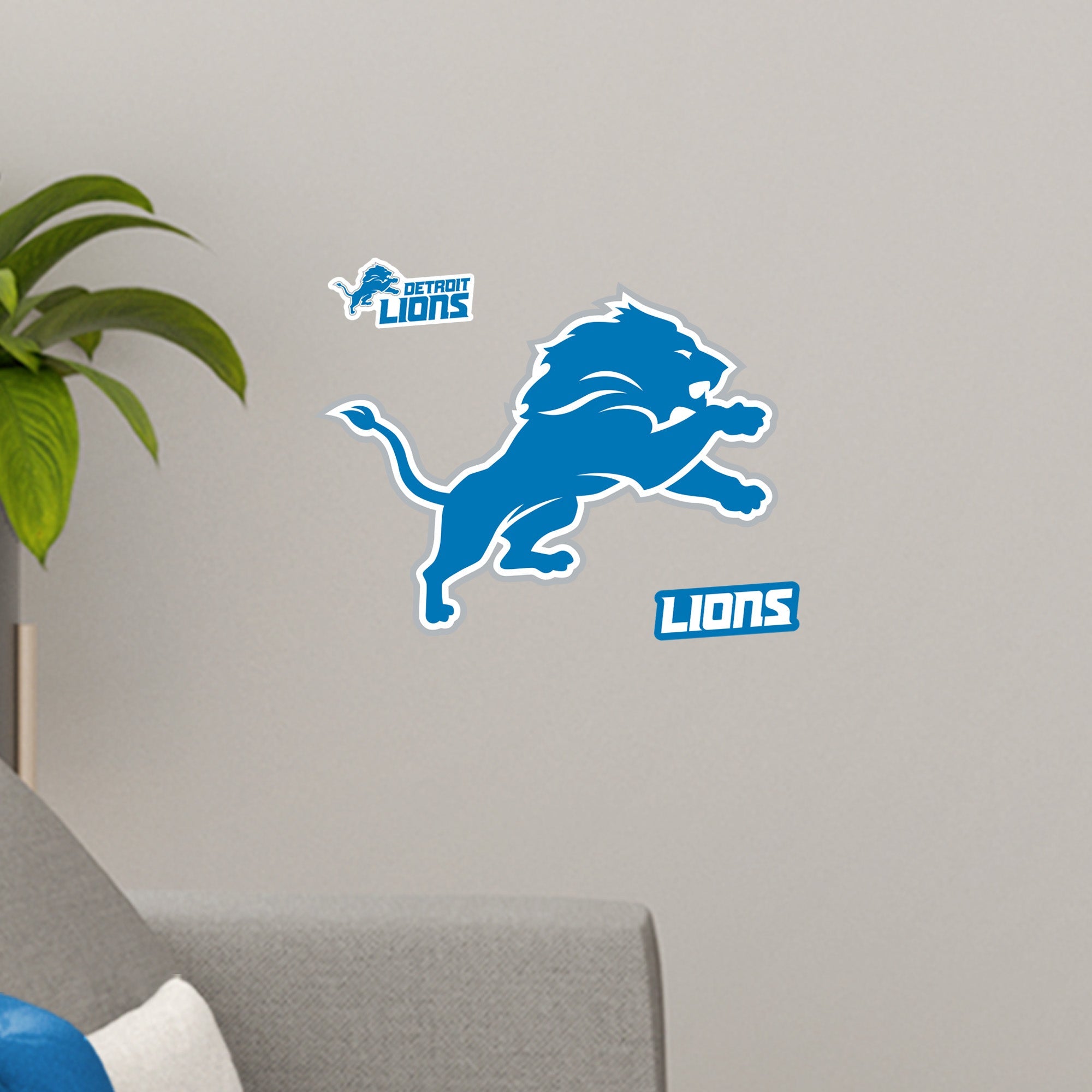Detroit Lions - RealBig Logo Collection - Official NFL - Reusable Vinyl Wall Decals