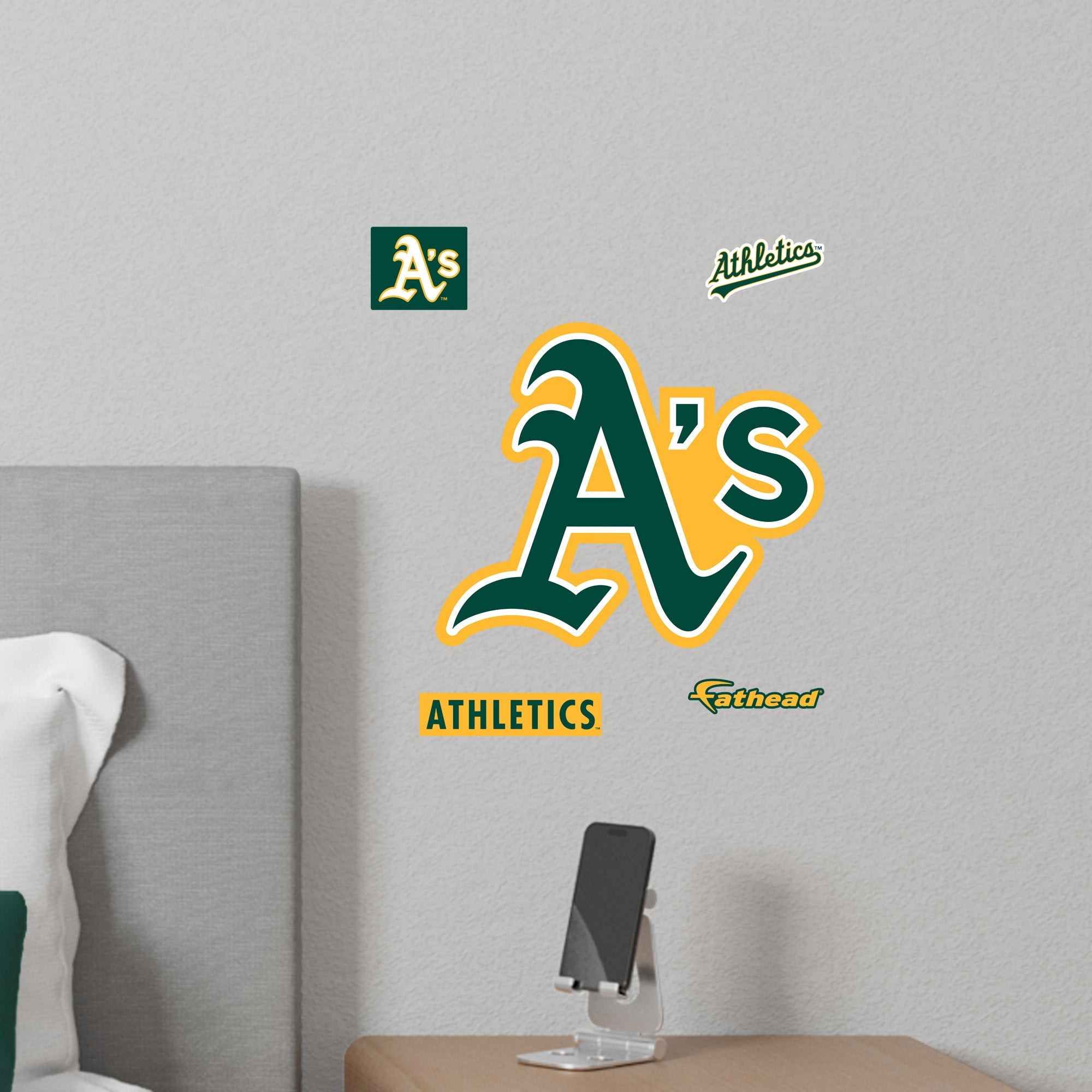 Athletics Logo - RealBig Collection - Official MLB - Reusable Vinyl Wall Decals