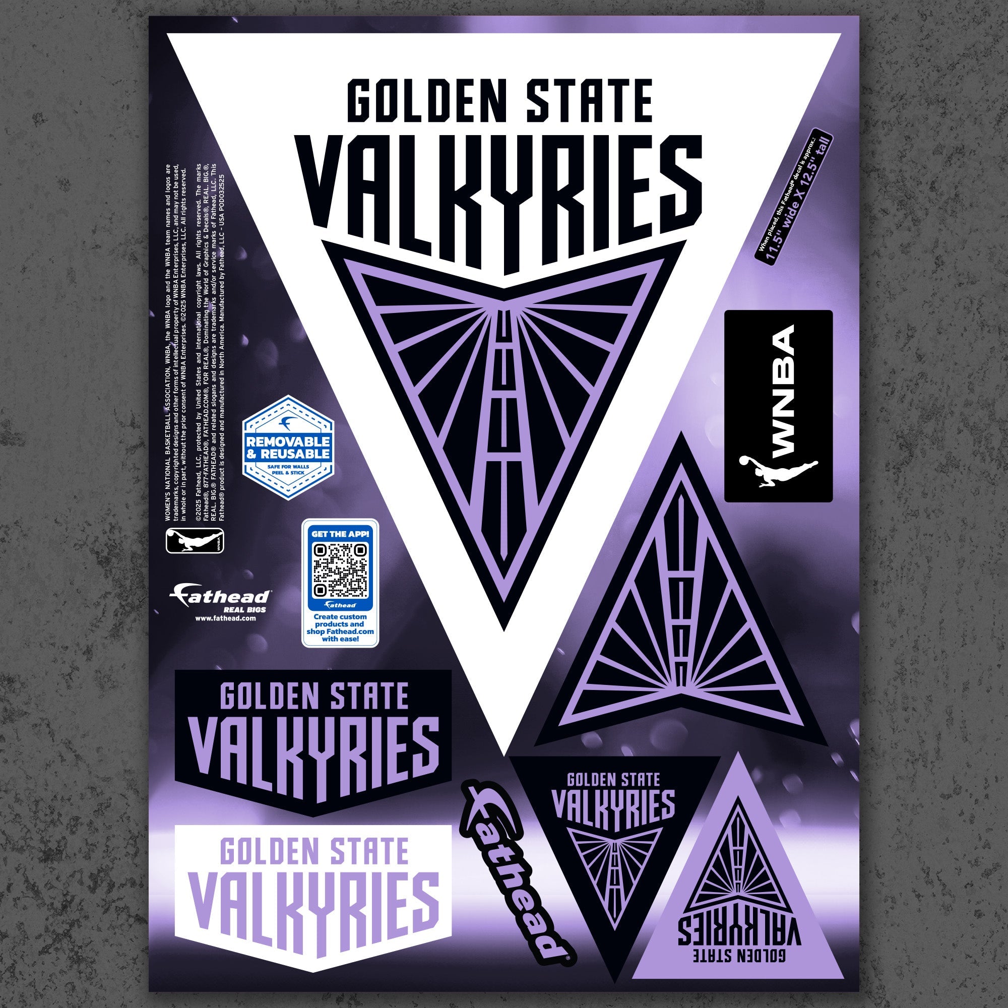 Golden State Valkyries - RealBig Logo Collection - Official WNBA - Reusable Vinyl Wall Decals