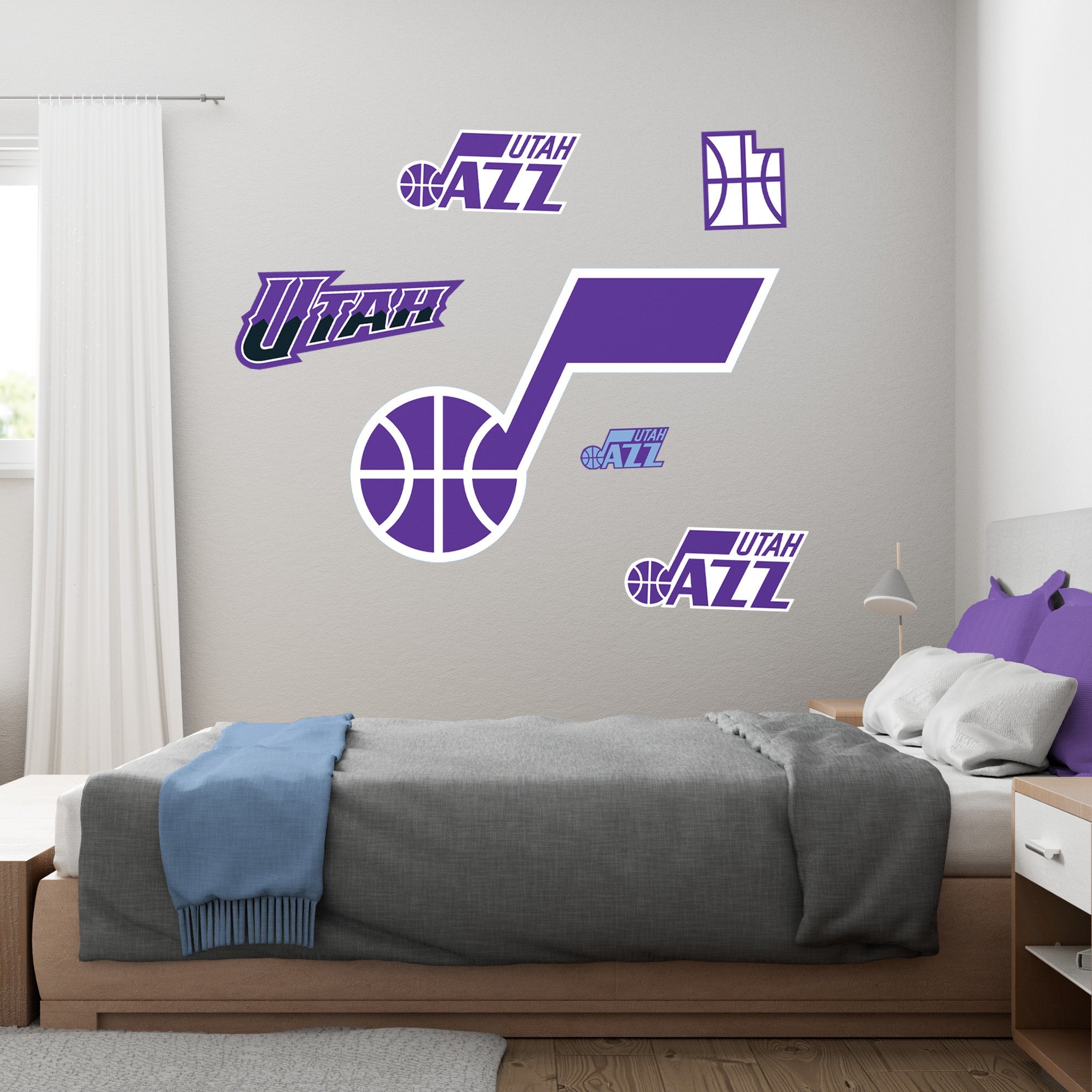 Utah Jazz - RealBig Logo Collection - Official NBA - Utah Jazz - Reusable Vinyl Wall Decals