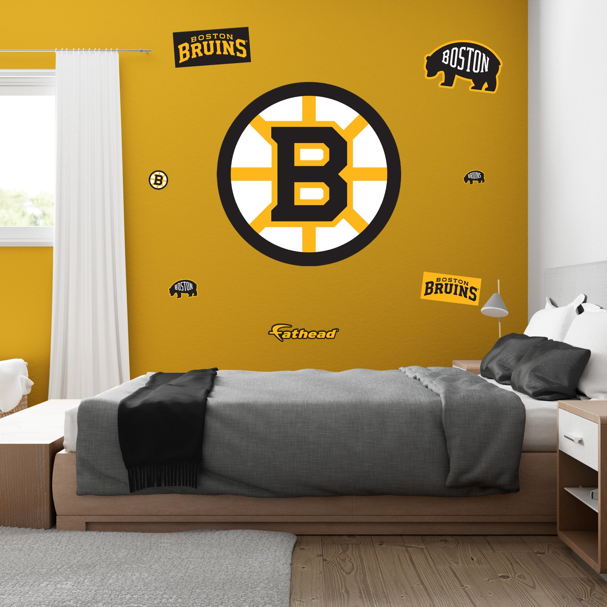 Boston Bruins - RealBig Logo Collection - Official NHL - Reusable Vinyl Wall Decals