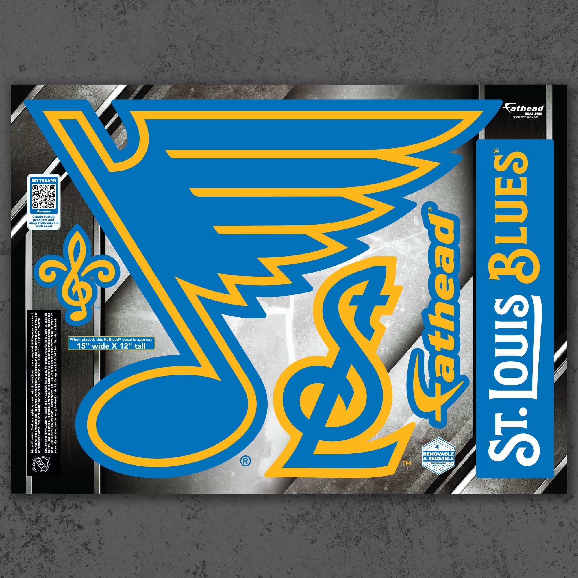 St. Louis Blues - RealBig Logo Collection - Official NHL - Reusable Vinyl Wall Decals