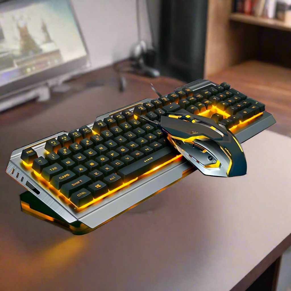 Premium Metal Gaming Keyboard and Mouse Set by Ninja Dragons V1X