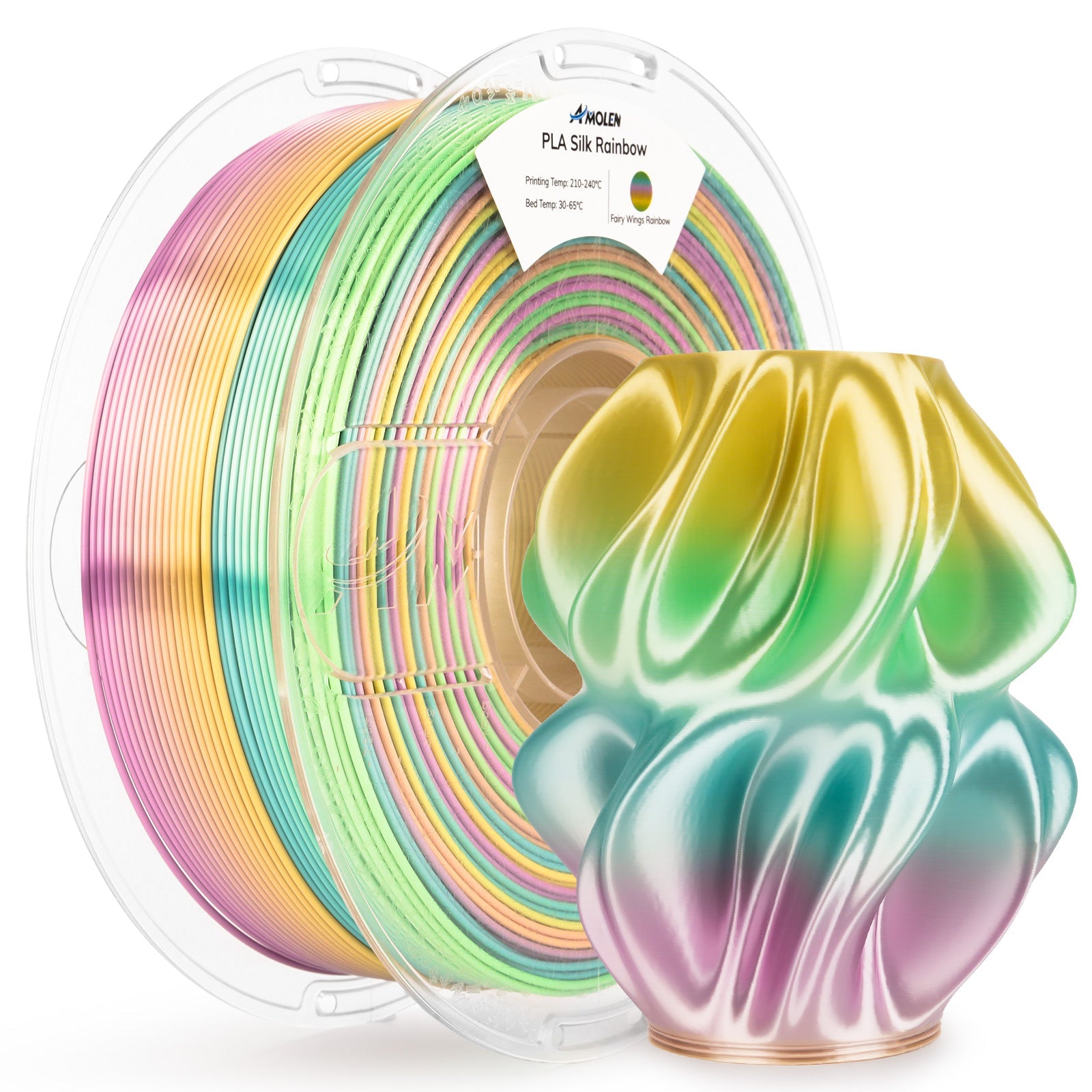 PLA Silk Rainbow 1.75mm, 1KG/2.2LB