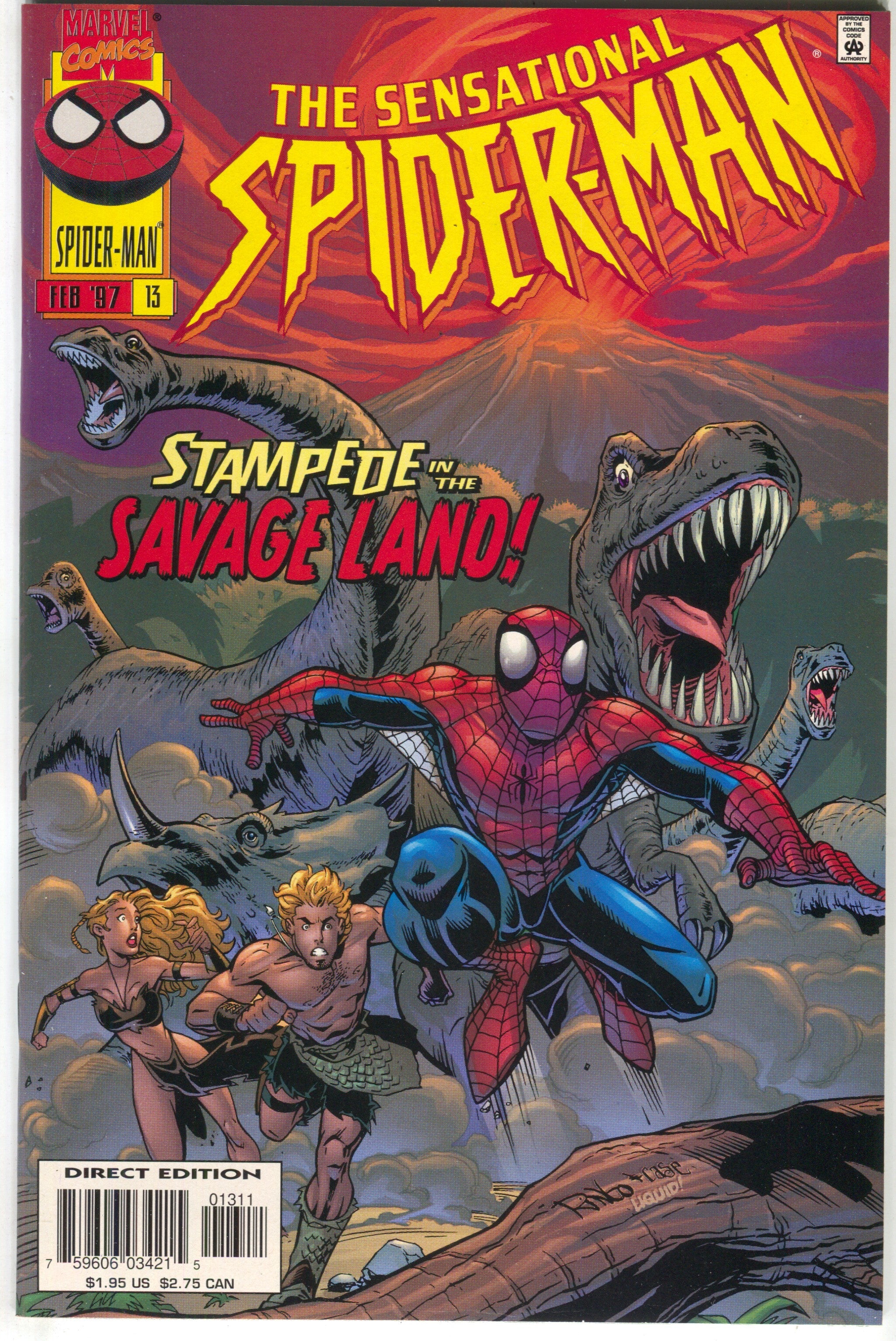 Sensational Spider-Man 13 Marvel 1997 NM Savage Land Ka-Zar Shanna
