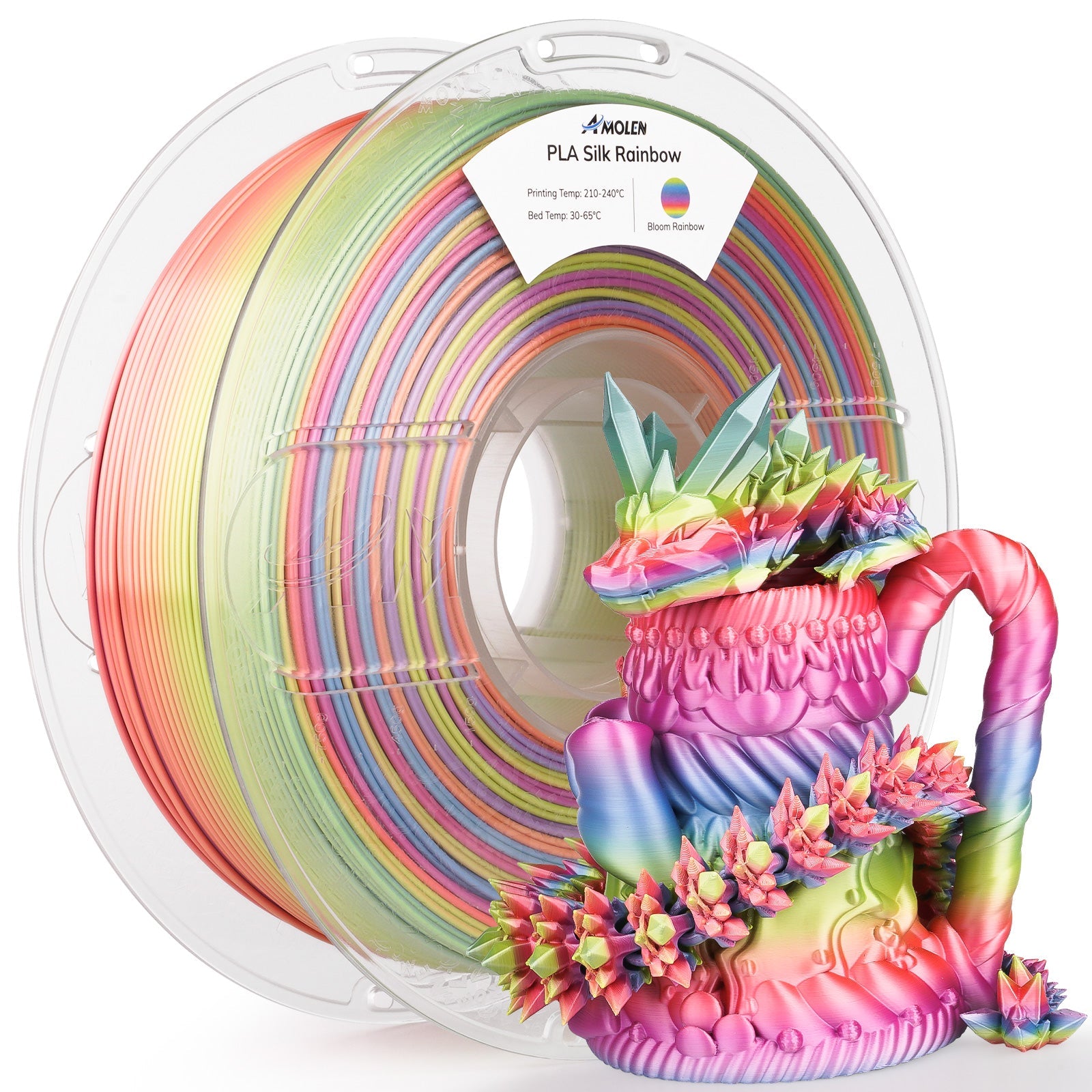 PLA Silk Rainbow 1.75mm, 1KG/2.2LB