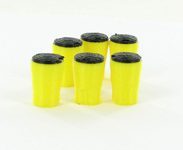 3D To Scale 50-107-Y 1/50 Scale Crash Absorption Barrels - 6 Pack Yellow And