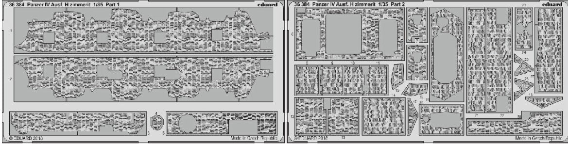 Eduard 36384 1/35 Armor- Panzer IV Ausf H Zimmerit for ACY