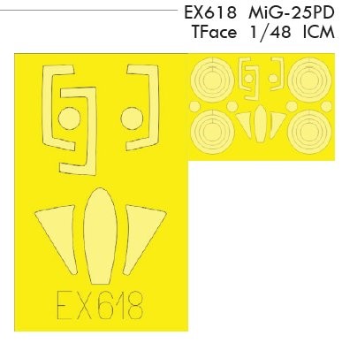 Eduard EX618 1/48 Mask Aircraft- MiG25PD TFace for ICM (D)
