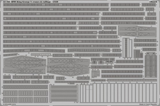 Eduard 53165 1/350 Ship- HMS King George V Cranes & Railings for TAM