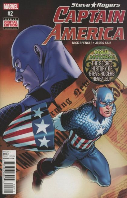 Captain America: Steve Rogers #2 – Regular Jesus Saiz Cover (Marvel, 2016) CBCS 9.6