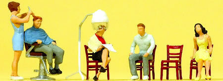 Preiser 10569 HO Scale Working People -- At the Hairdresser pkg(5)