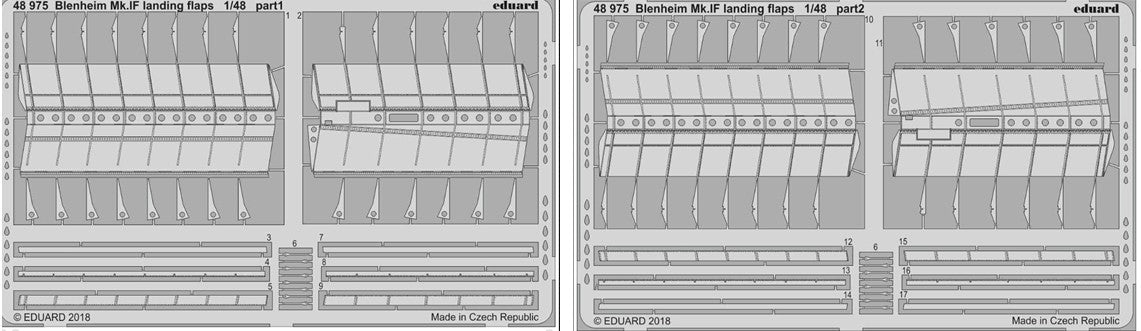Eduard 48975 1/48 Aircraft- Blenheim Mk IF Landing Flaps for ARX (D)