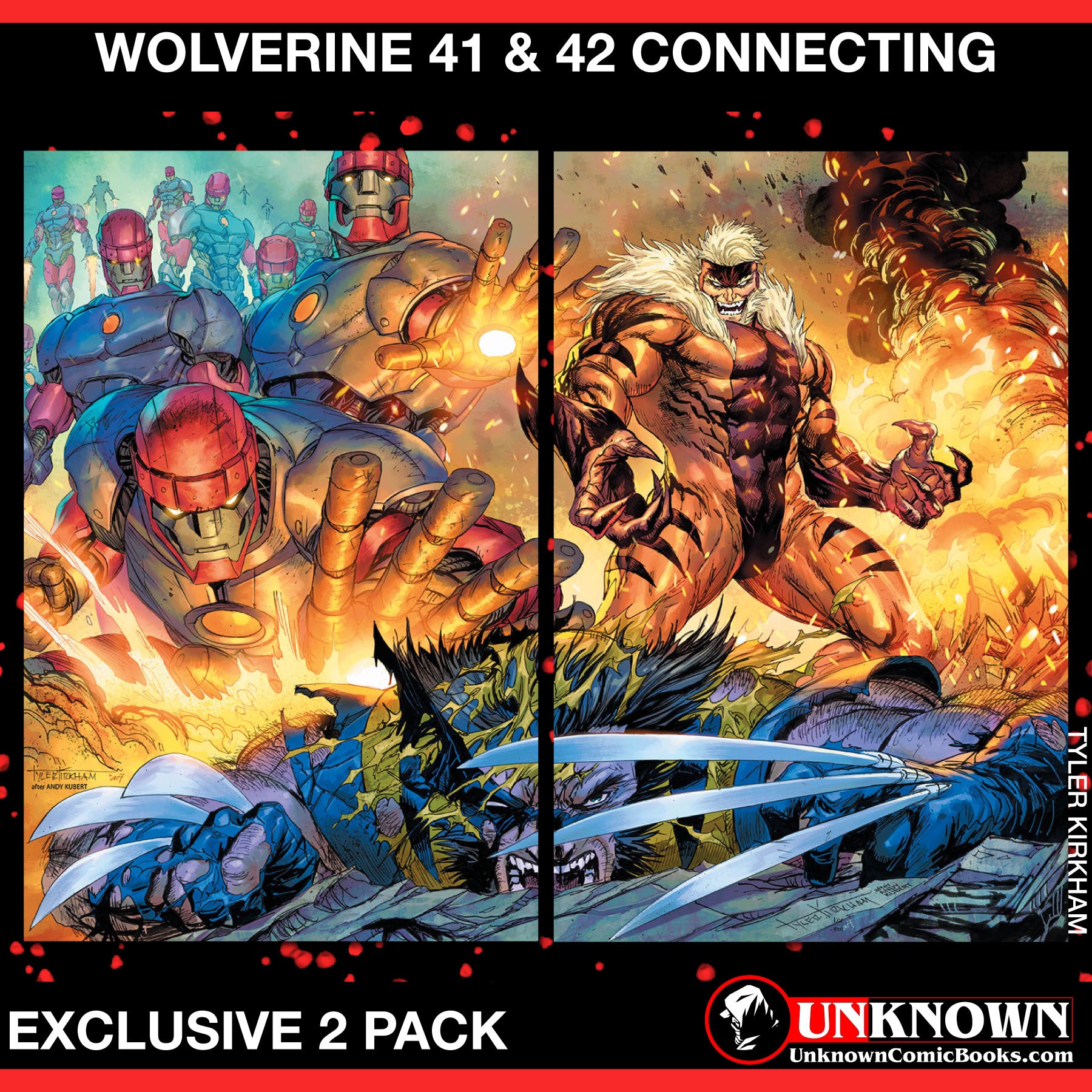 [2 PACK VIRGIN] WOLVERINE #41 & #42 UNKNOWN COMICS TYLER KIRKHAM EXCLU