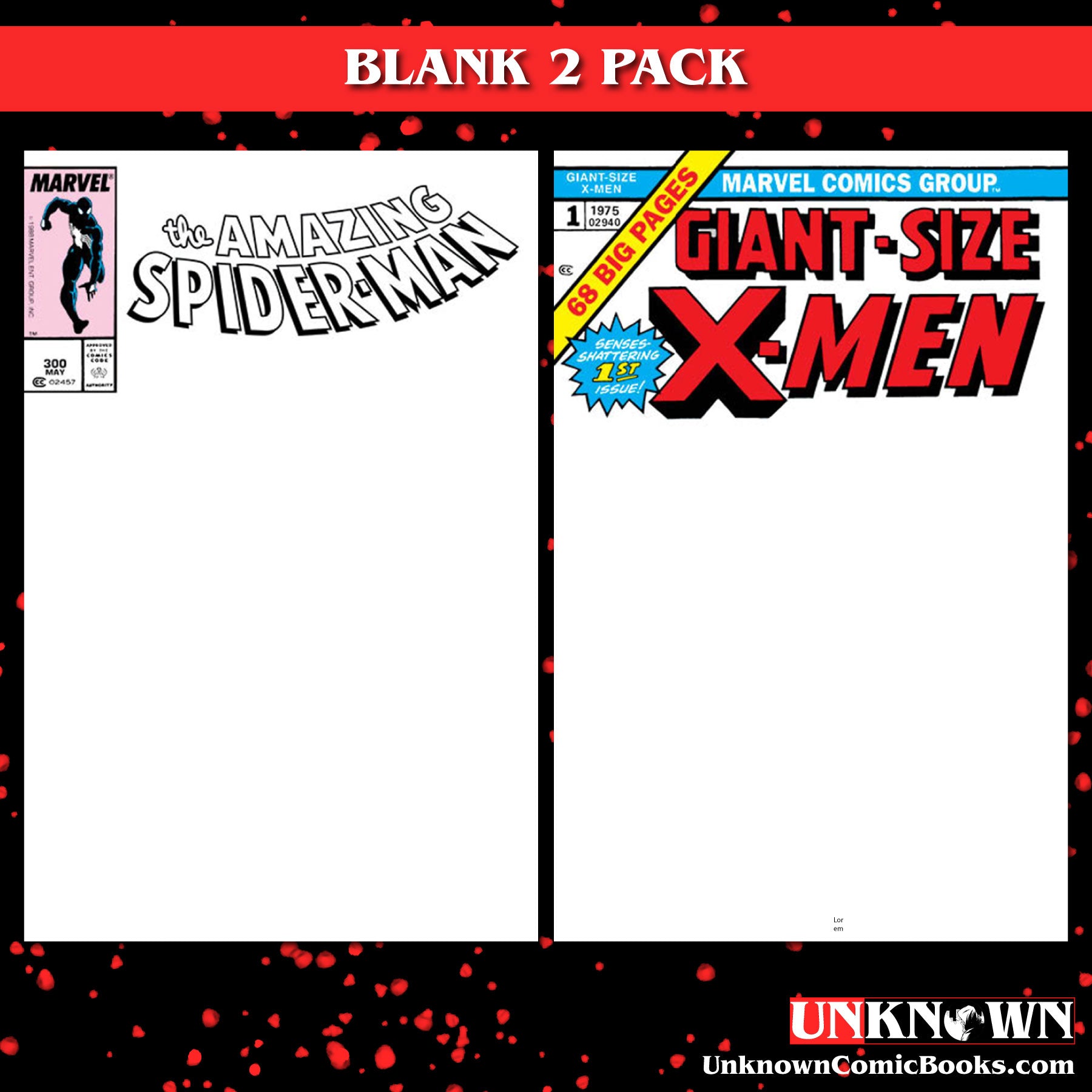 [2 PACK] AMAZING SPIDER-MAN #300 FACSIMILE EDITION & GIANT-SIZE X-MEN #1 FACSIMILE EDITION [NEW PRINTING] UNKNOWN COMICS EXCLUSIVE BLANK VAR (08/23/2023)