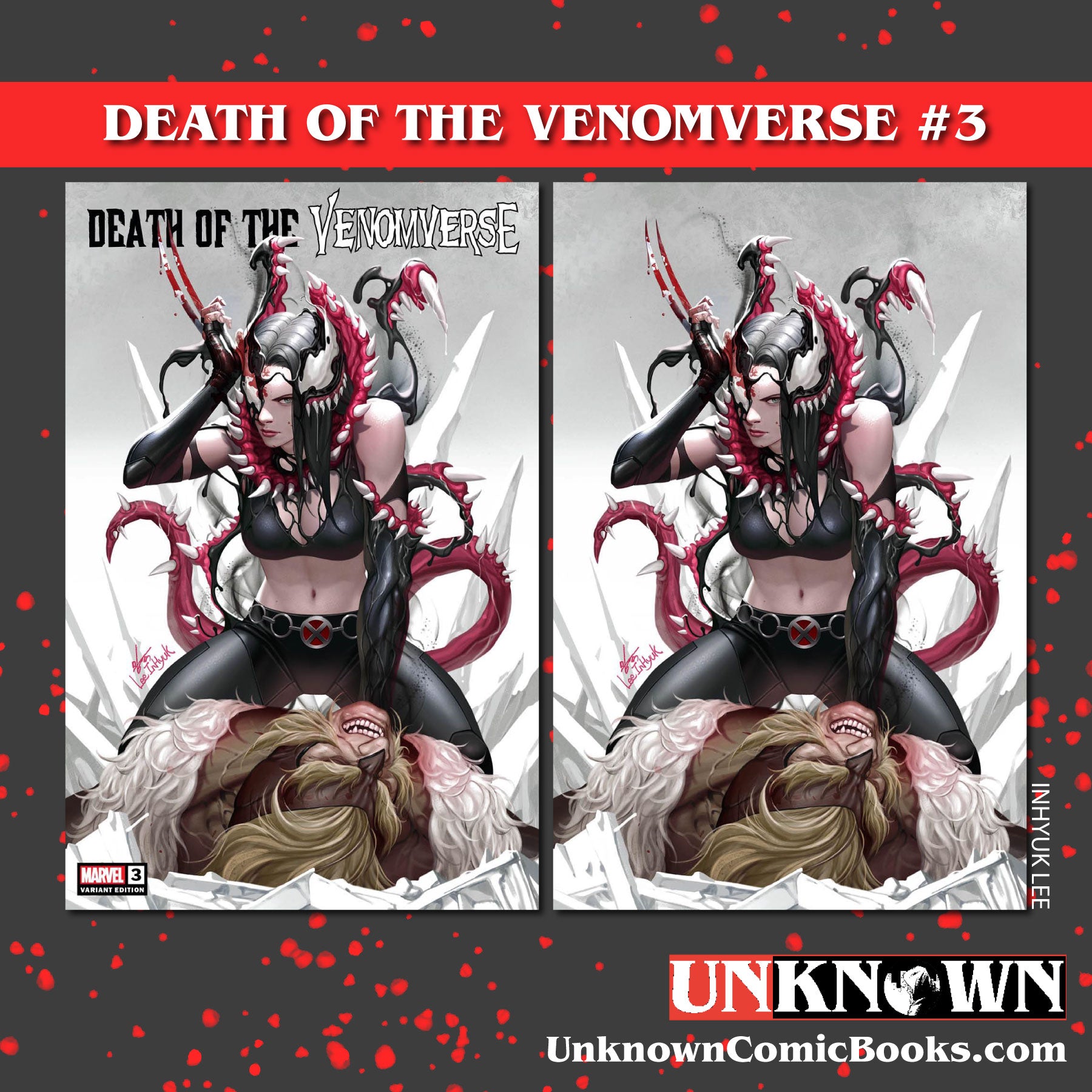 [2 PACK] DEATH OF THE VENOMVERSE #3 UNKNOWN COMICS INHYUK LEE EXCLUSIVE VAR (08/30/2023)