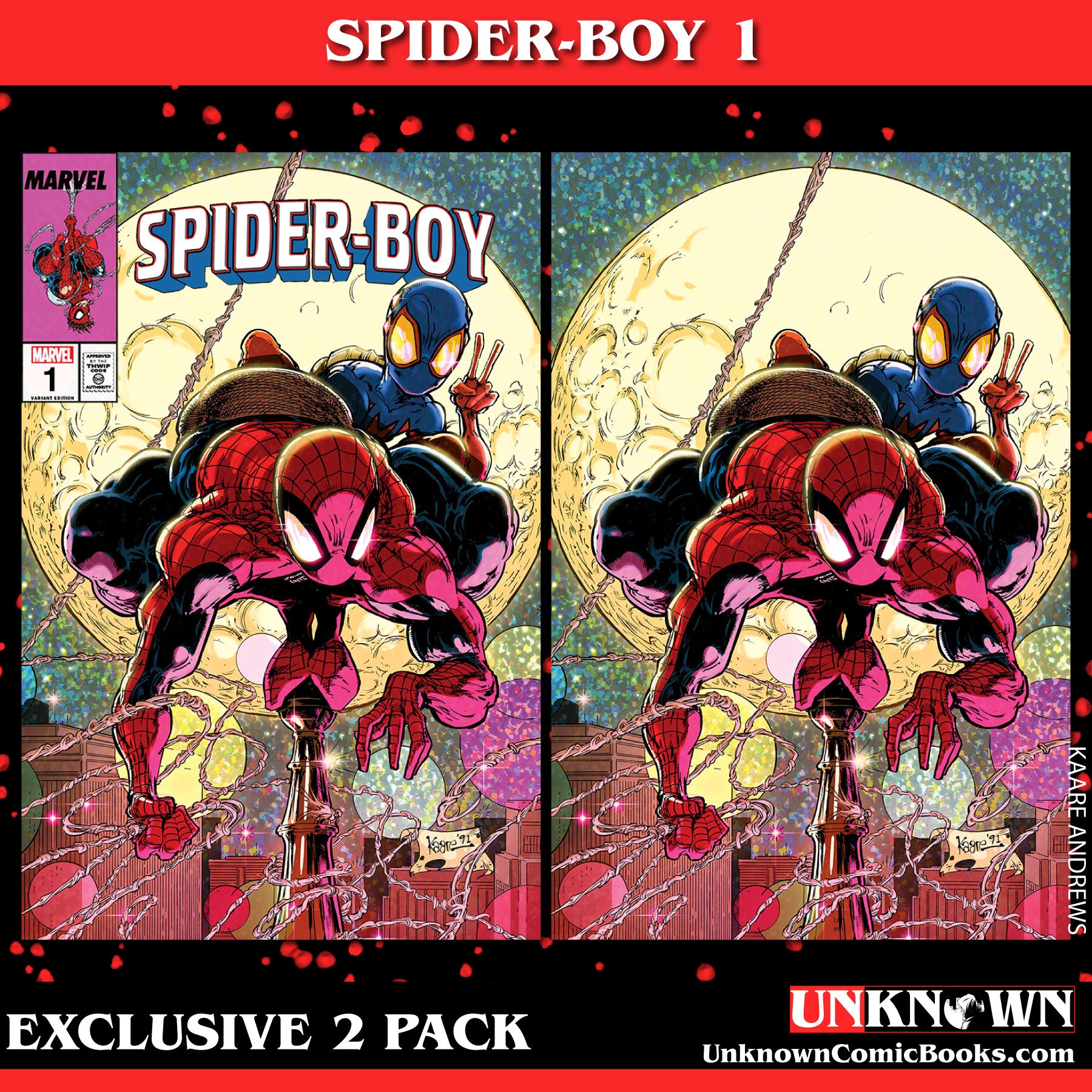 [2 PACK] SPIDER-BOY #1 UNKNOWN COMICS KAARE ANDREWS EXCLUSIVE VAR (11/01/2023)