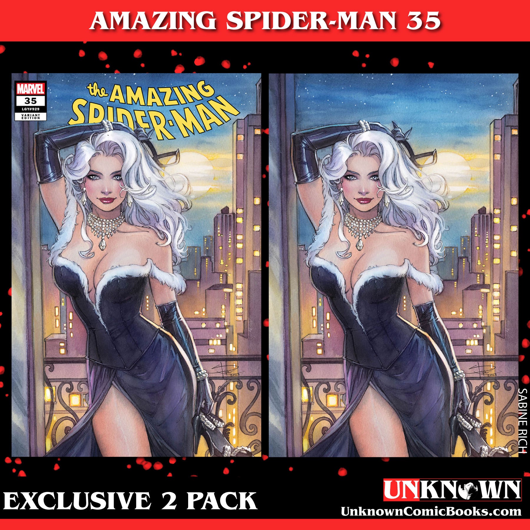 [2 PACK] AMAZING SPIDER-MAN #35 UNKNOWN COMICS SABINE RICH EXCLUSIVE VAR (10/11/2023)