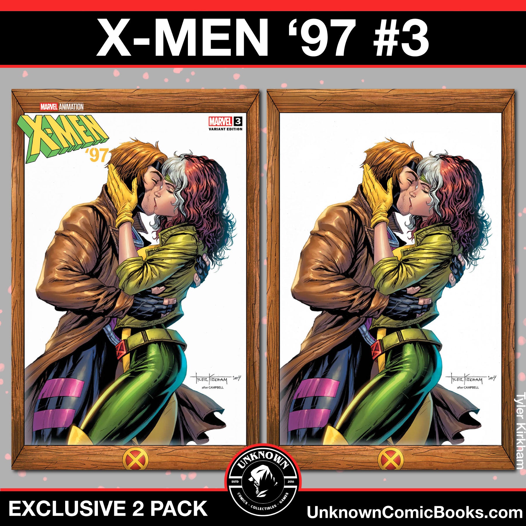 [2 PACK] X-MEN '97 #3 UNKNOWN COMICS TYLER KIRKHAM EXCLUSIVE VAR [FHX] (05/22/2024)