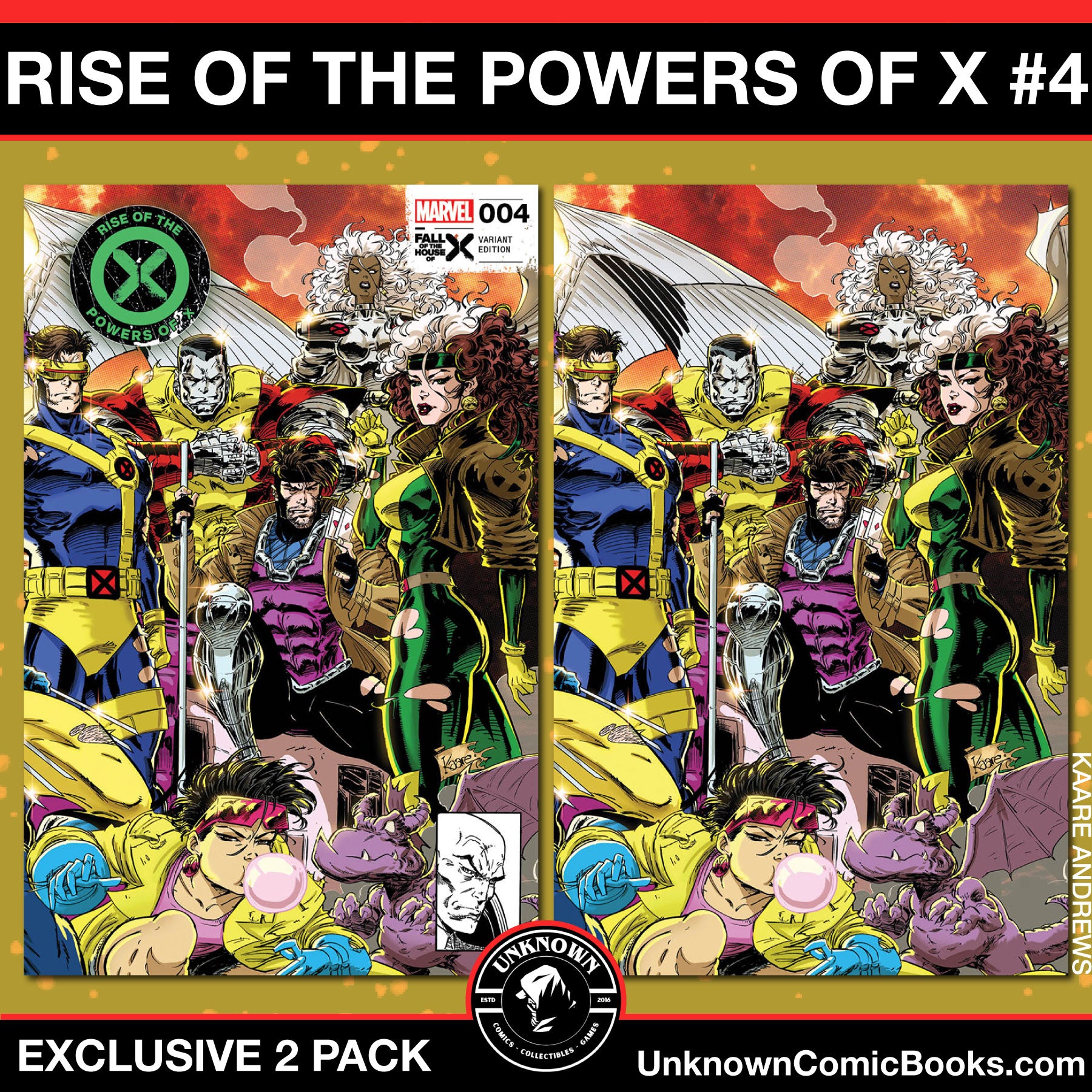 [2 PACK] RISE OF THE POWERS OF X #4 UNKNOWN COMICS KAARE ANDREWS EXCLUSIVE VAR [FHX] (04/24/2024)