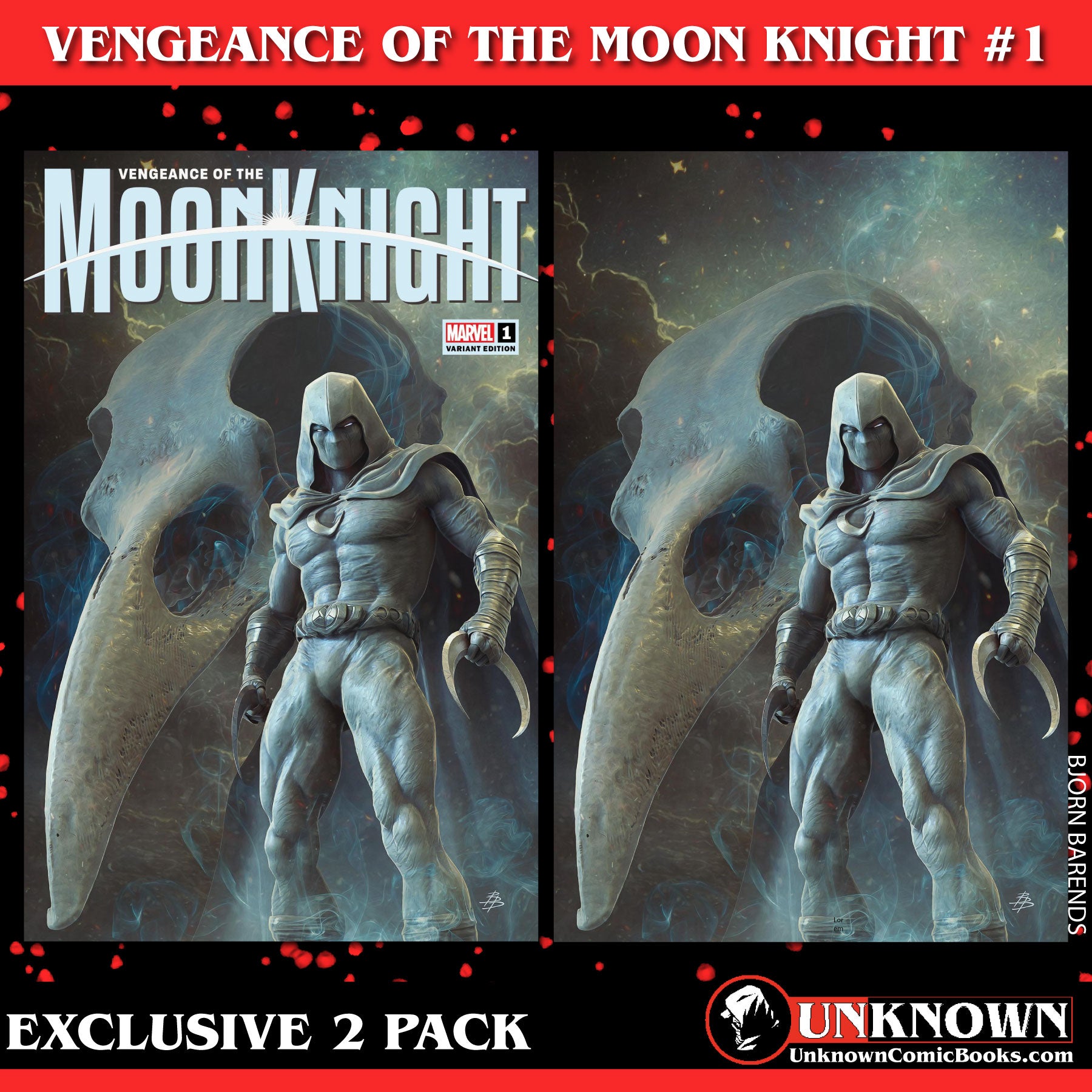 [2 PACK] VENGEANCE OF THE MOON KNIGHT #1 BJORN BARENDS (616) EXCLUSIVE VAR (01/17/2024)
