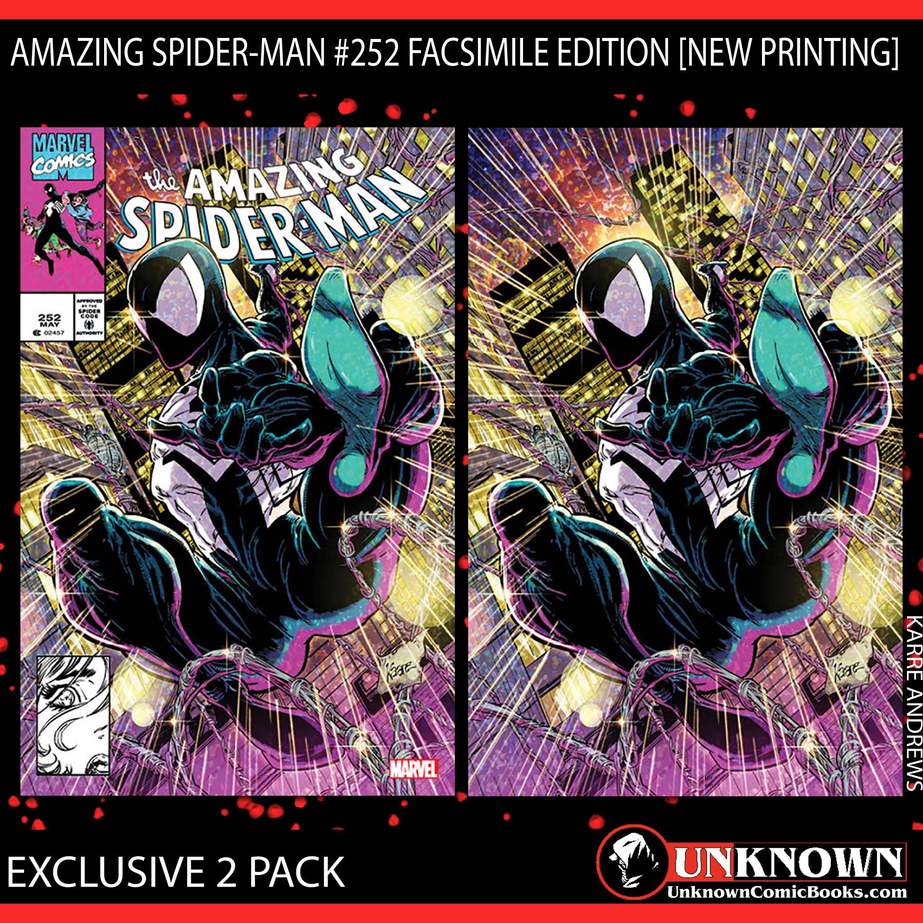 [2 PACK] AMAZING SPIDER-MAN #252 FACSIMILE EDITION [NEW PRINTING] UNKNOWN COMICS KAARE ANDREWS EXCLUSIVE VAR (01/31/2024)