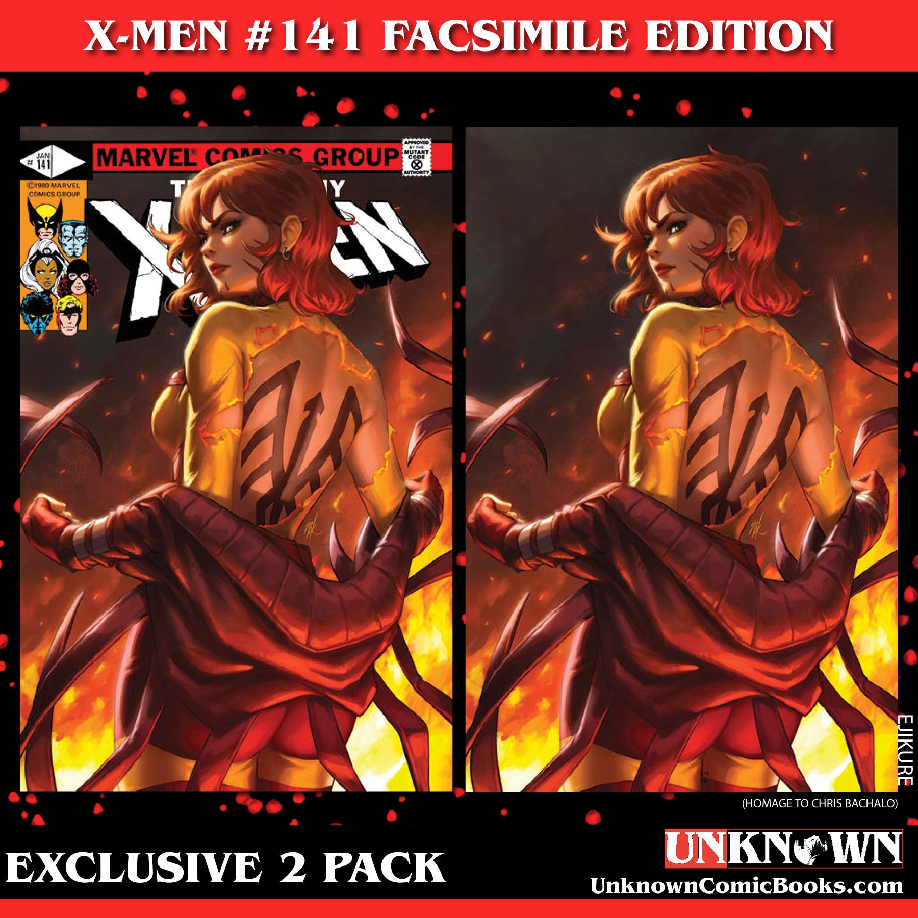[2 PACK] X-MEN #141 FACSIMILE EDITION UNKNOWN COMICS EJIKURE EXCLUSIVE VAR (11/22/2023)