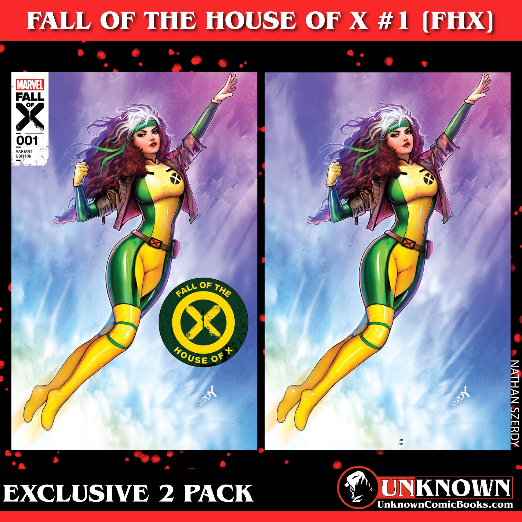 [2 PACK] FALL OF THE HOUSE OF X #1 [FHX] UNKNOWN COMICS NATHAN SZERDY EXCLUSIVE VAR (01/03/2024)