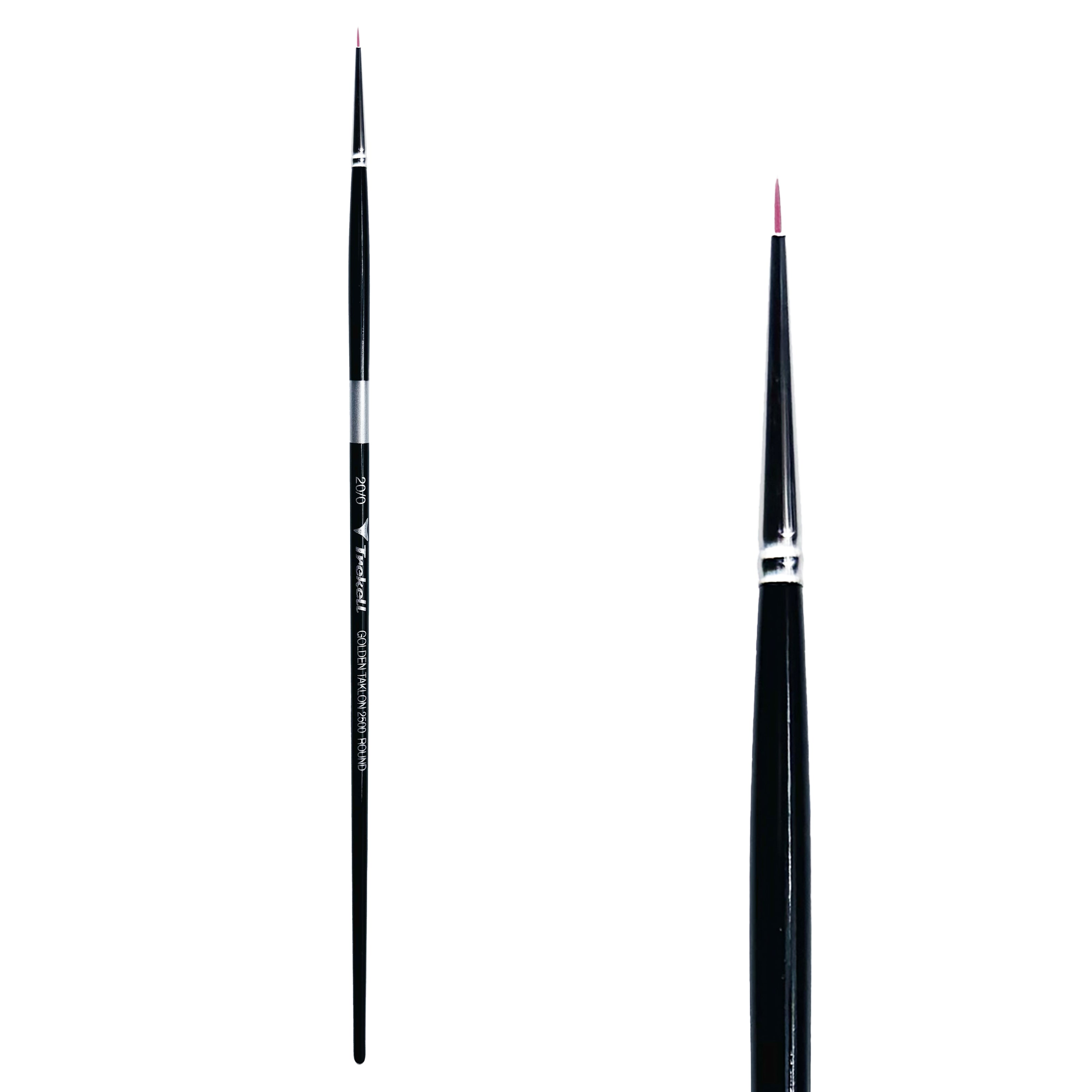 Trekell Golden Taklon Long Handle Artist Brush -  Size #20/0 Round