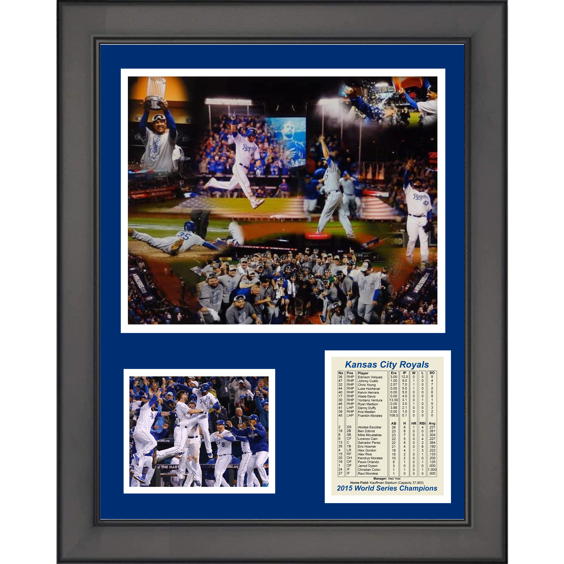 Framed Kansas City Royals All-Time Greats Legends 11"x14" Baseball Three Photo Collage