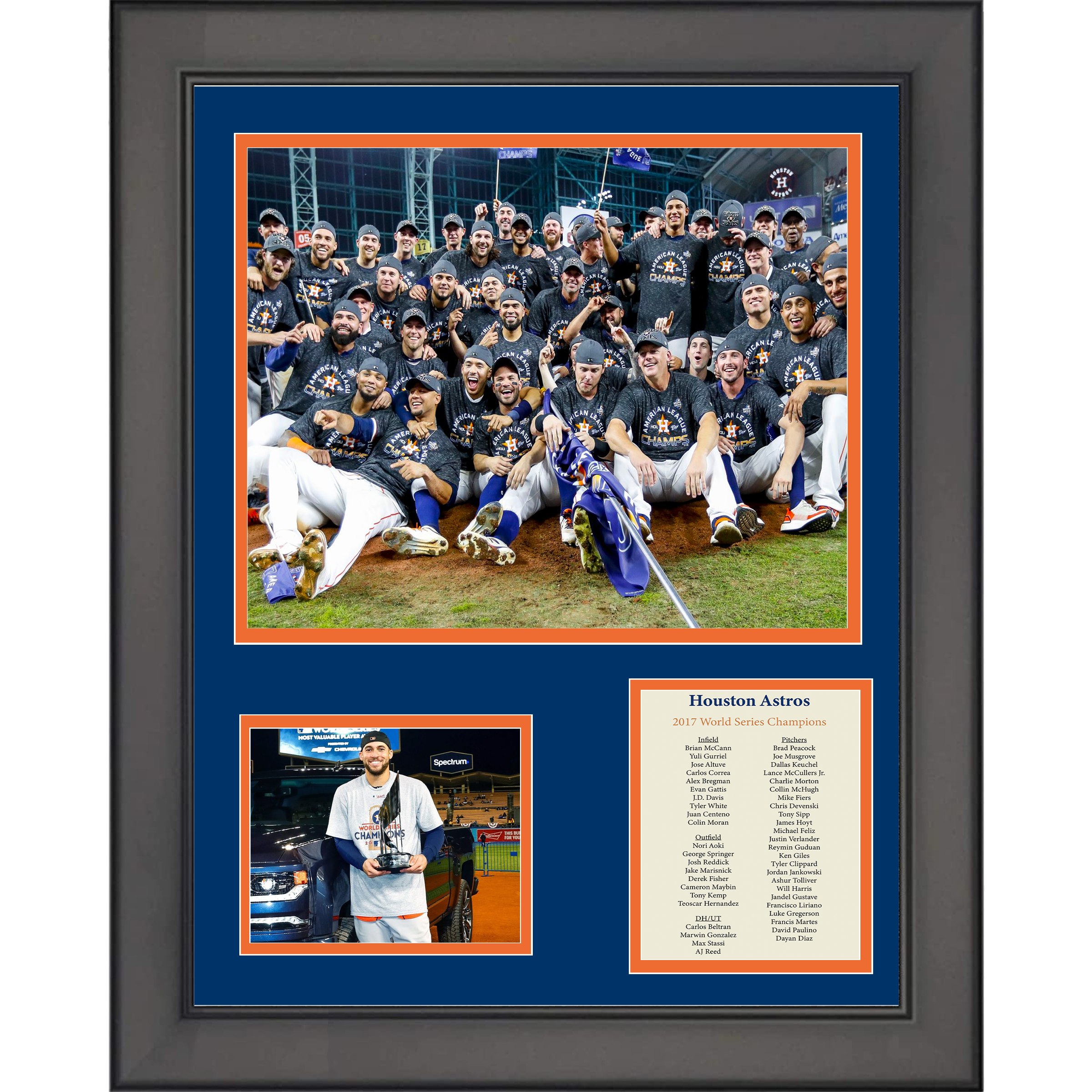Framed Houston Astros 2017 World Series Champions George Springer MVP 11"x14" Baseball Three Photo Collage