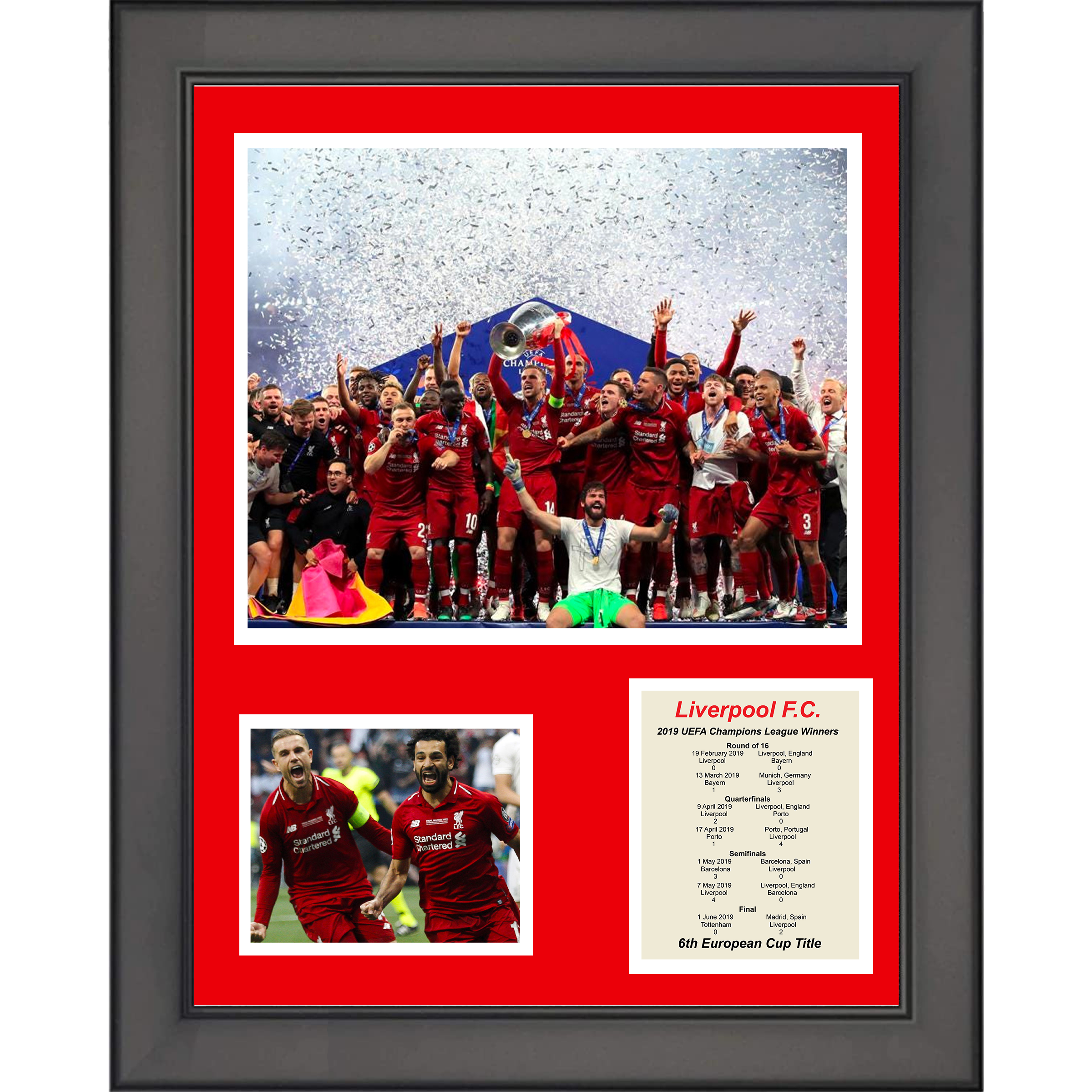 Framed Liverpool F.C. 2019-2020 Premier League Champions Soccer Futbol 11"x14" Three Photo Collage