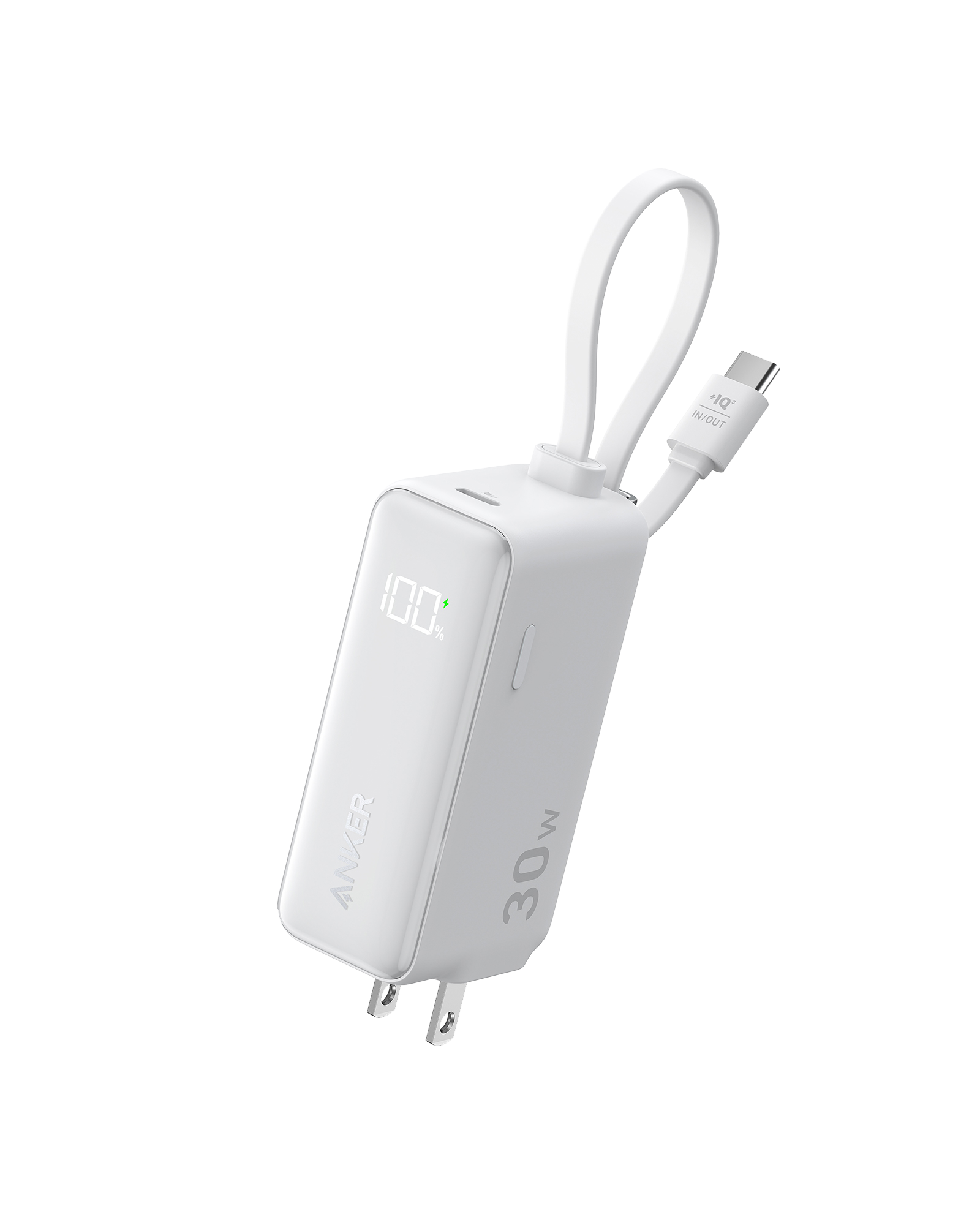 Anker Power Bank (30W, 5k,  Fusion, Built-In USB-C Cable)