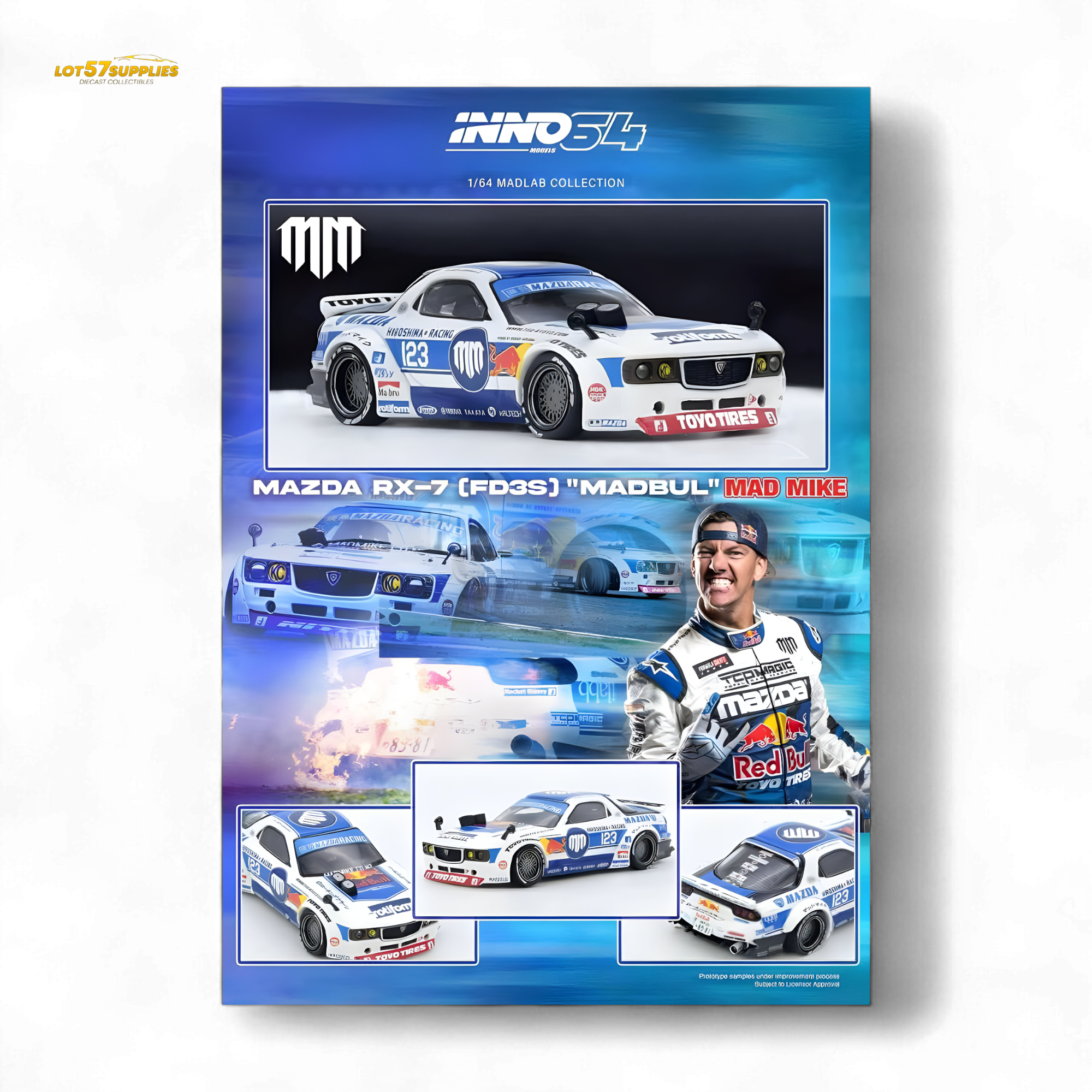 (Pre-Order) INNO64 Mazda RX-7 FD3S Pandem Rocket Bunny MADBUL MADLAB Collection 001 - 1:64