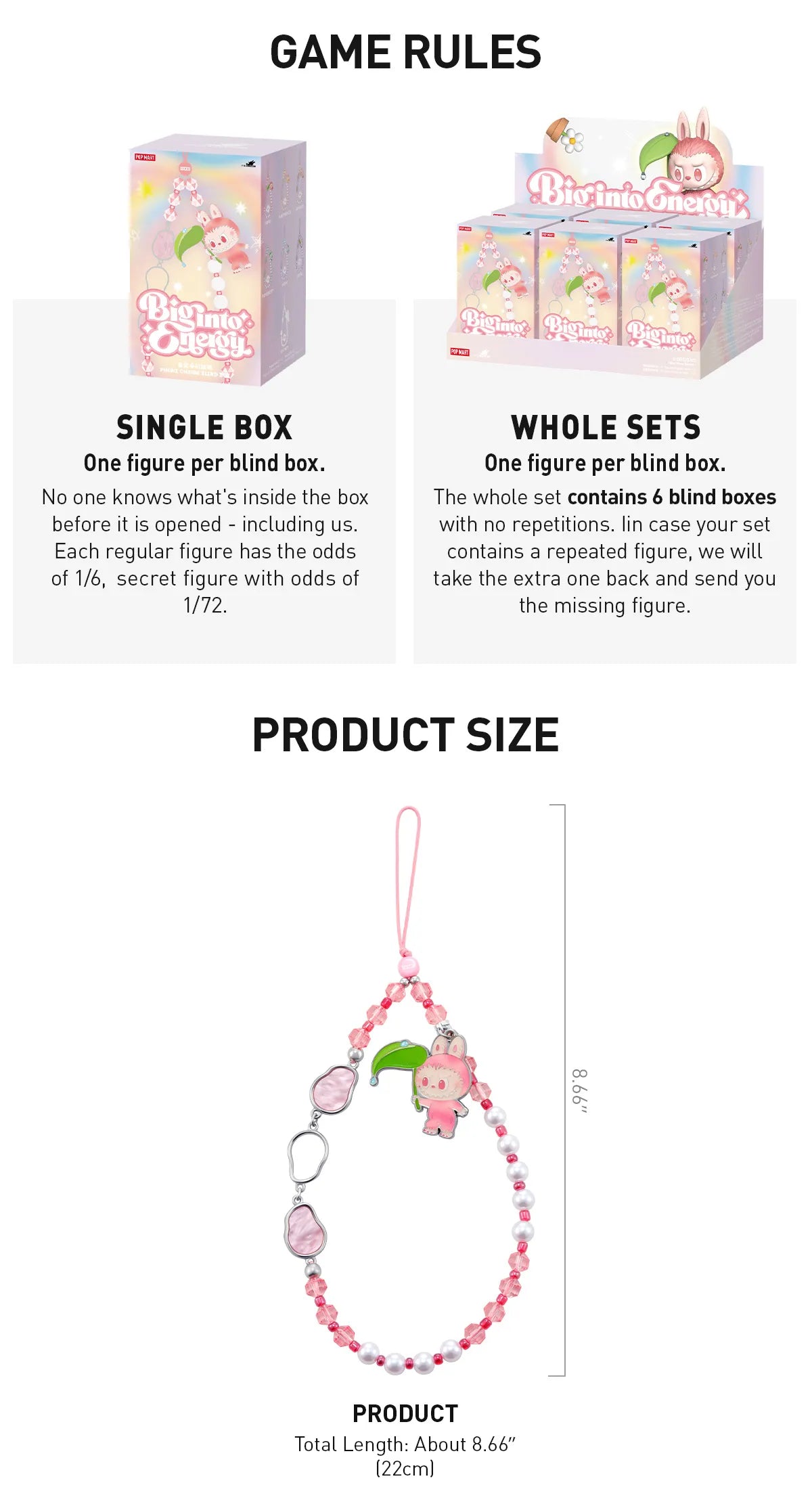 [In Stock] POPMART Big into Energy Series-Phone Charm Blind Box Labubu (SEALED)