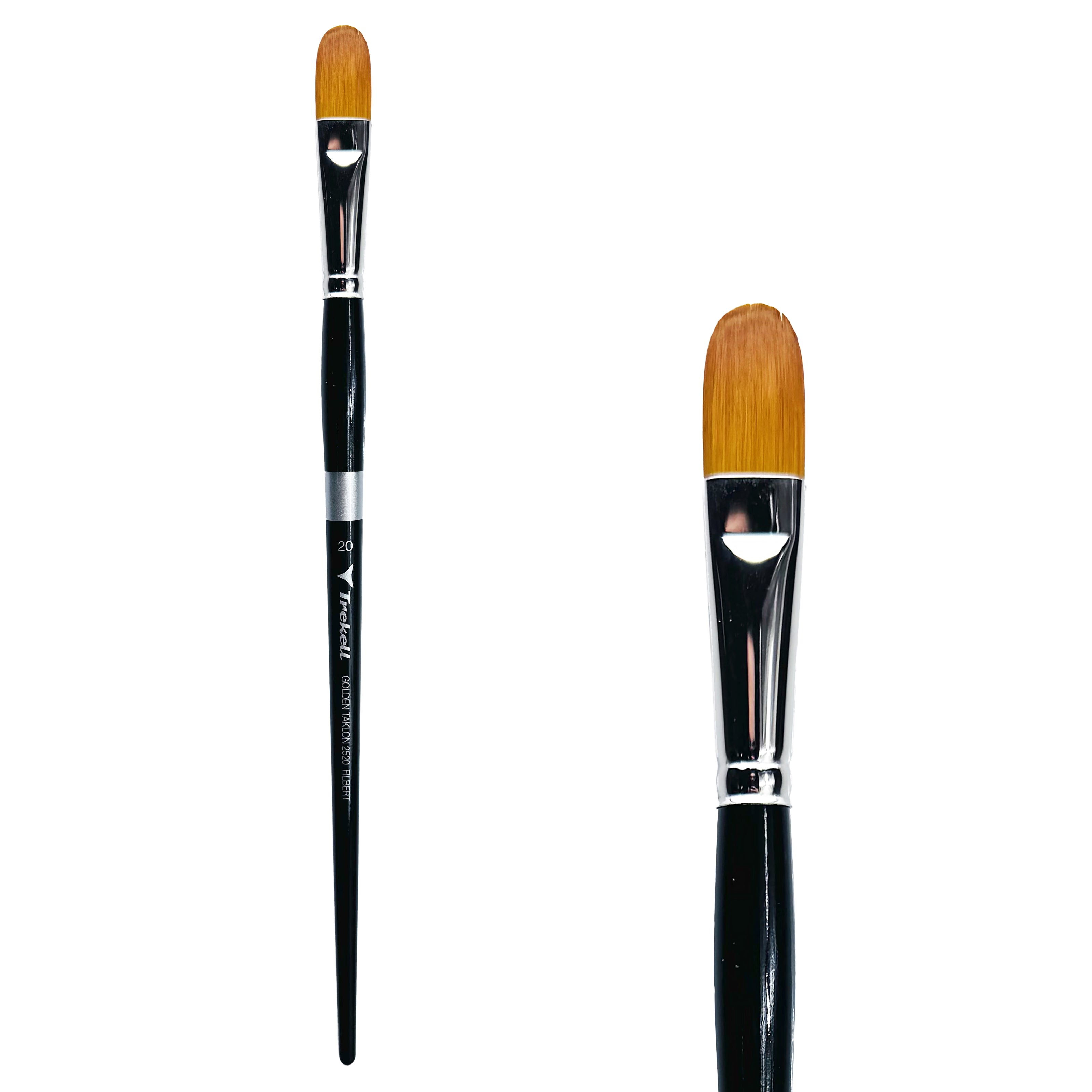 Trekell Golden Taklon Long Handle Artist Brush -  Size #20 Filbert
