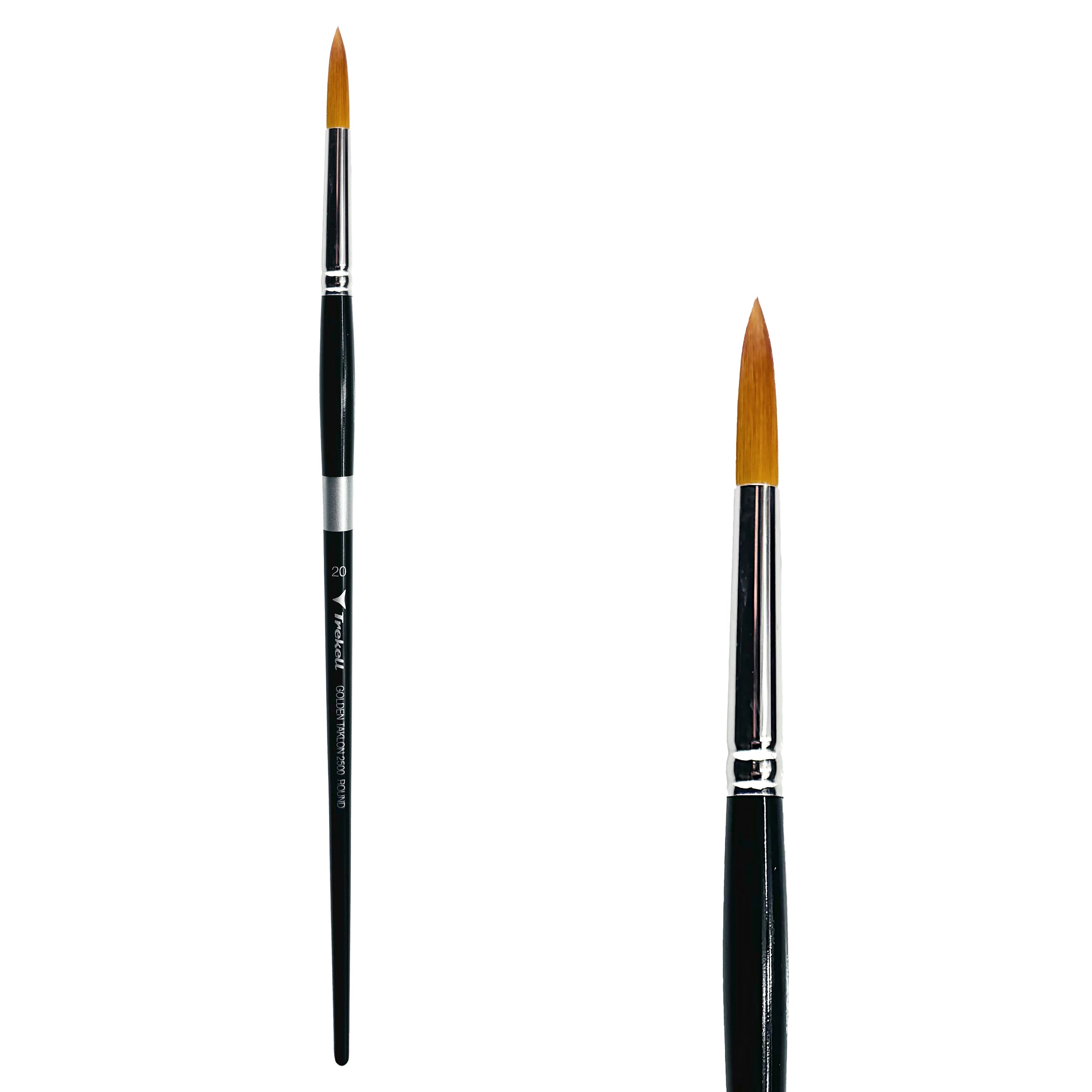 Trekell Golden Taklon Long Handle Artist Brush -  Size #20 Round