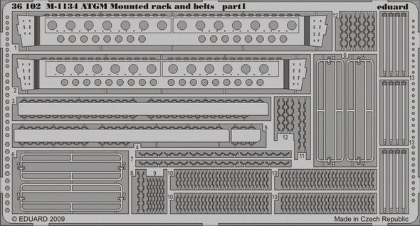 Eduard 36102 1/35 Armor- M1134 ATGM Mounted Racks & Belts for AFV