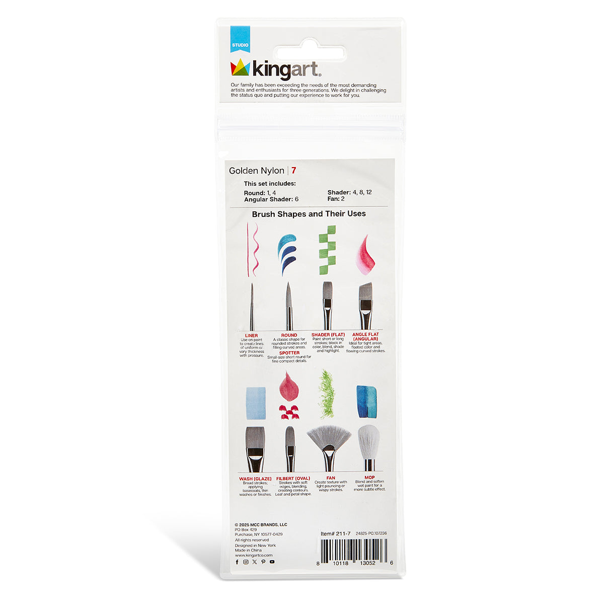 Studio Golden Nylon Brush Set – 7 Pieces