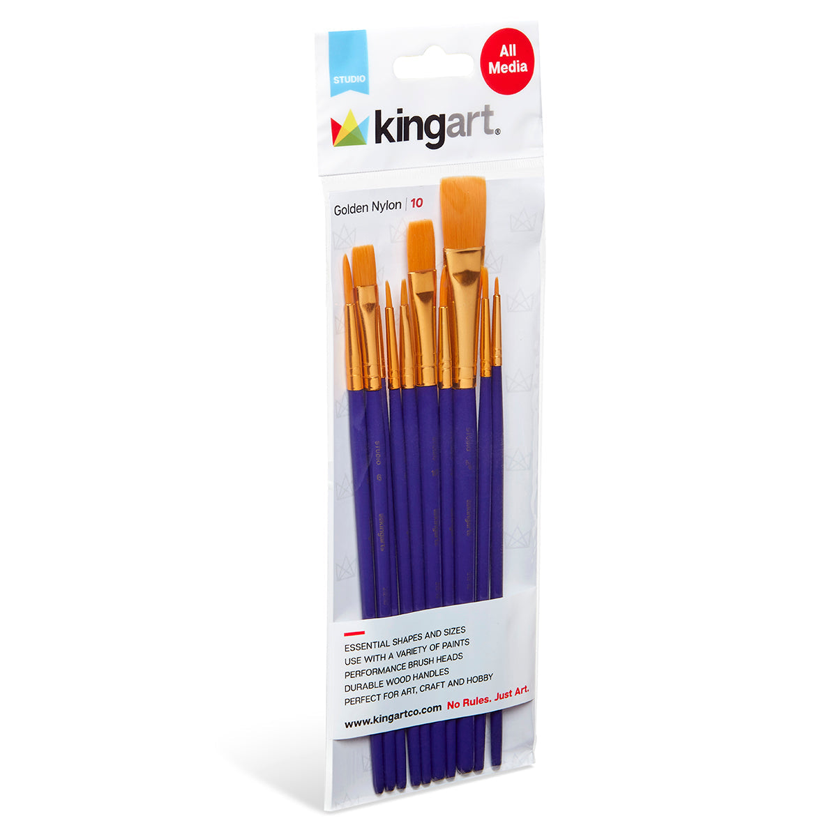 Studio Golden Nylon Brush Set – 10 Pieces