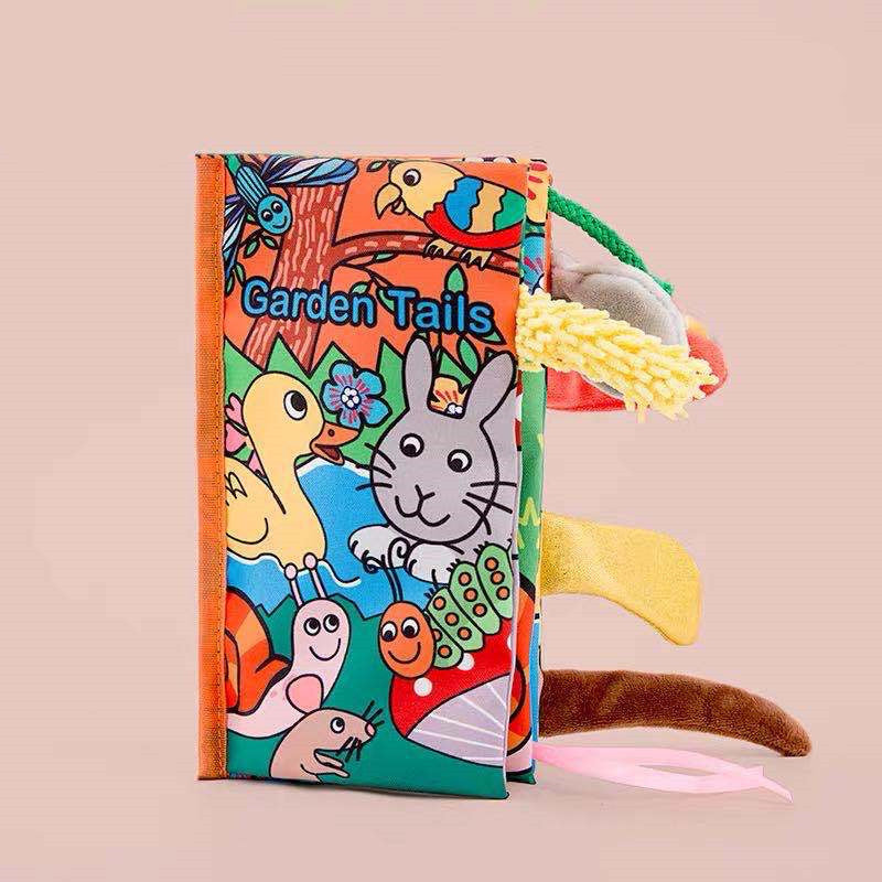 Baby Cloth Book Toy – Soft Sensory Activity Book with Animal Tails
