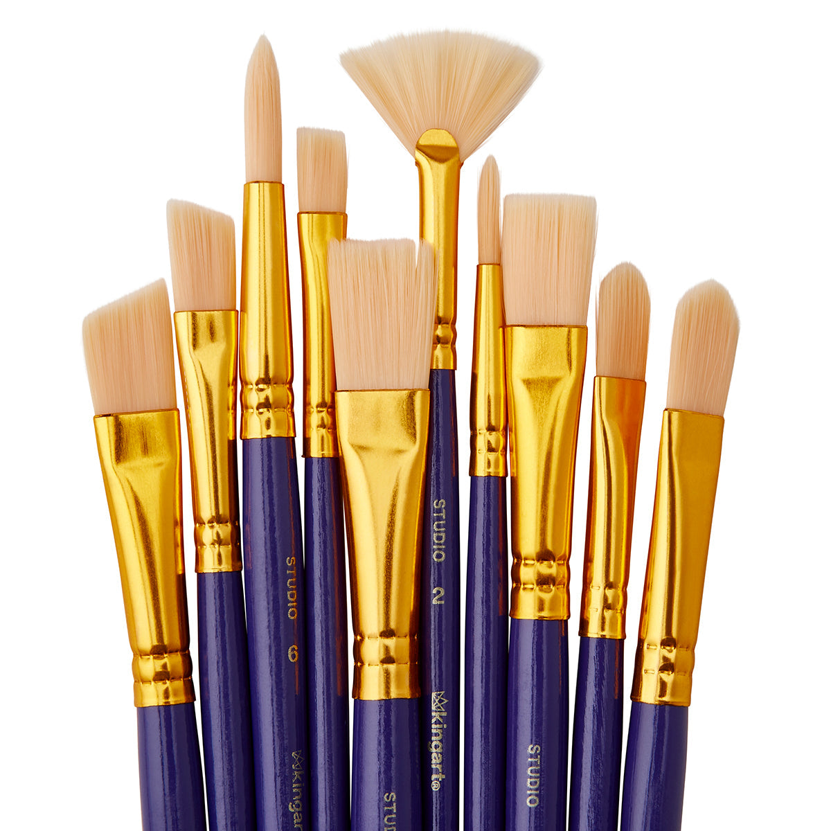 Studio White Bristle Brush Set - 10 Pieces