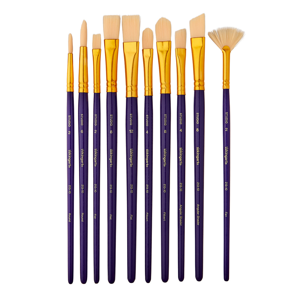 Studio White Bristle Brush Set - 10 Pieces