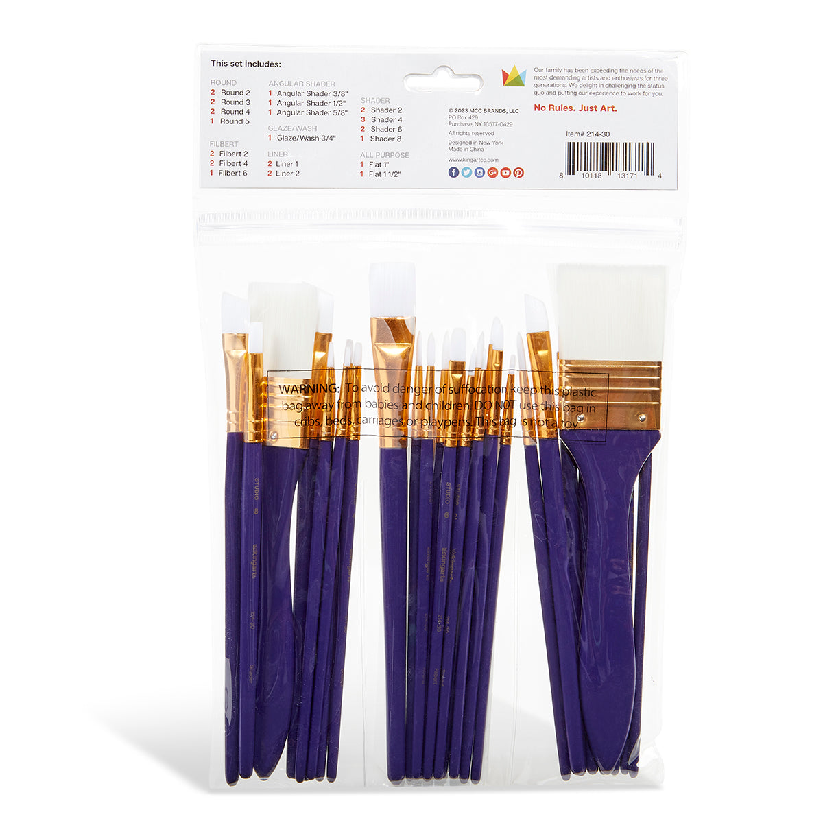 Studio White Nylon Brush Set - 30 Pieces