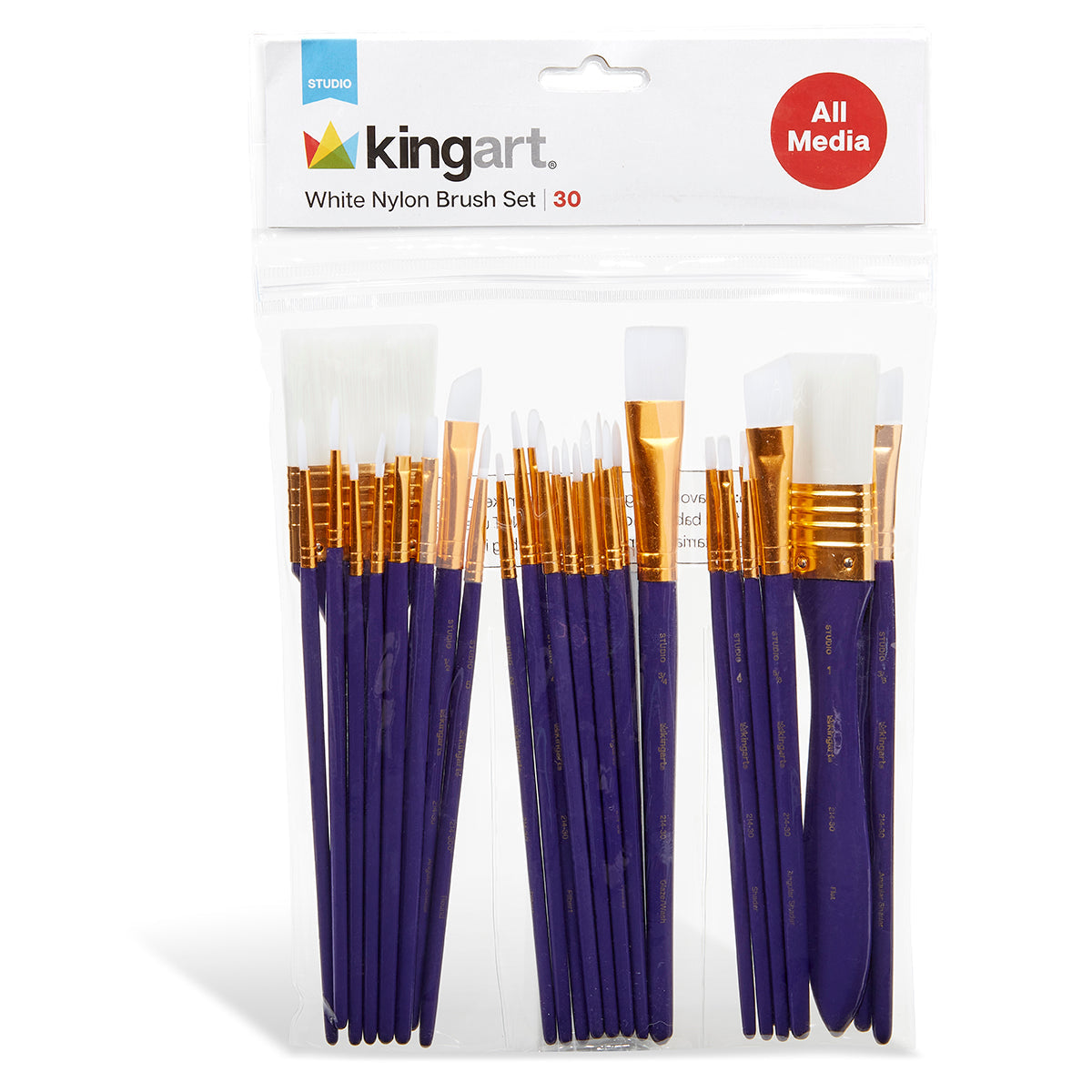 Studio White Nylon Brush Set - 30 Pieces