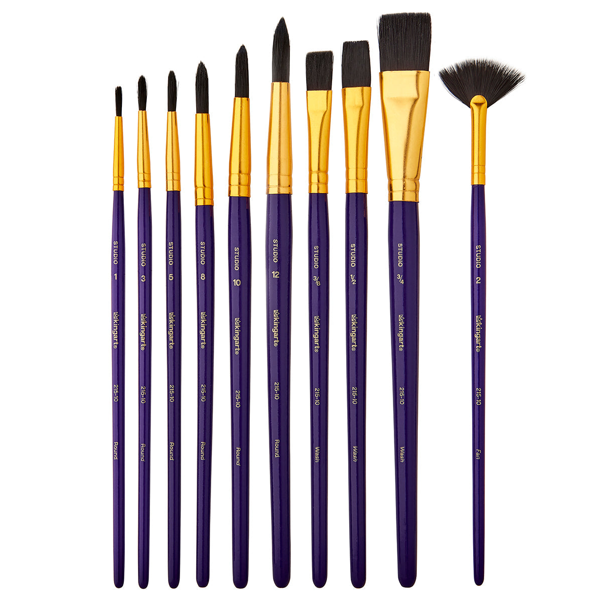 Studio Black Nylon Brush Set - 10 Pieces