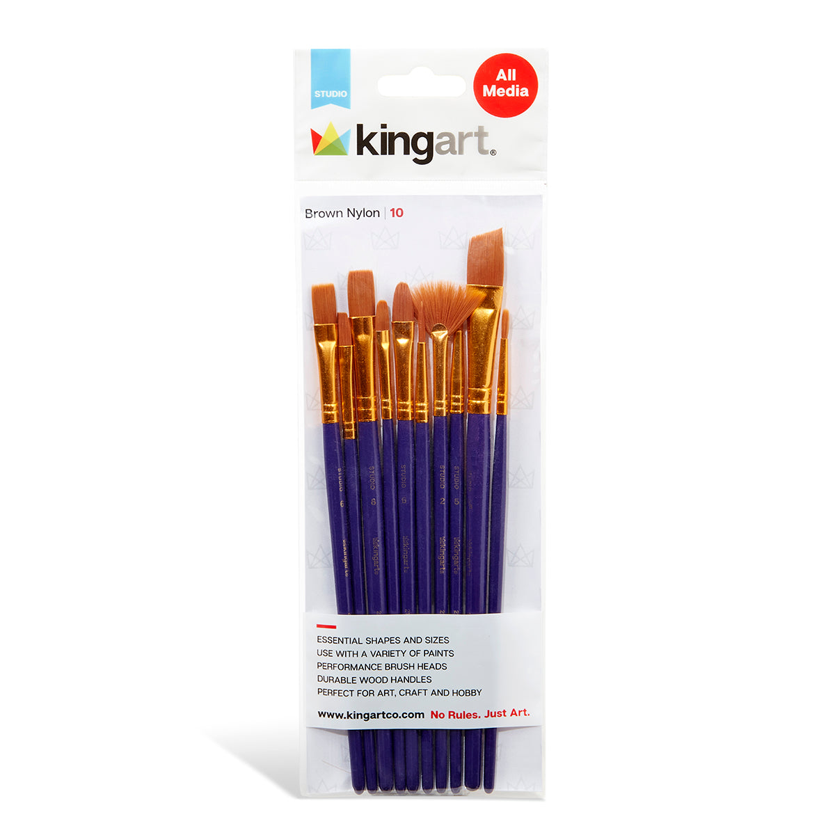 Studio Golden Nylon Brush Set - 10 Pieces