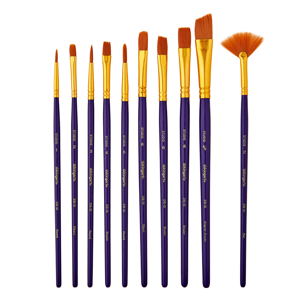 Studio Golden Nylon Brush Set - 10 Pieces