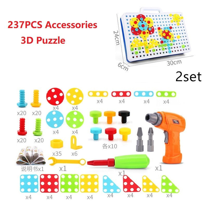 Kids Drill Puzzle Building Kit – Educational Construction Toy Set